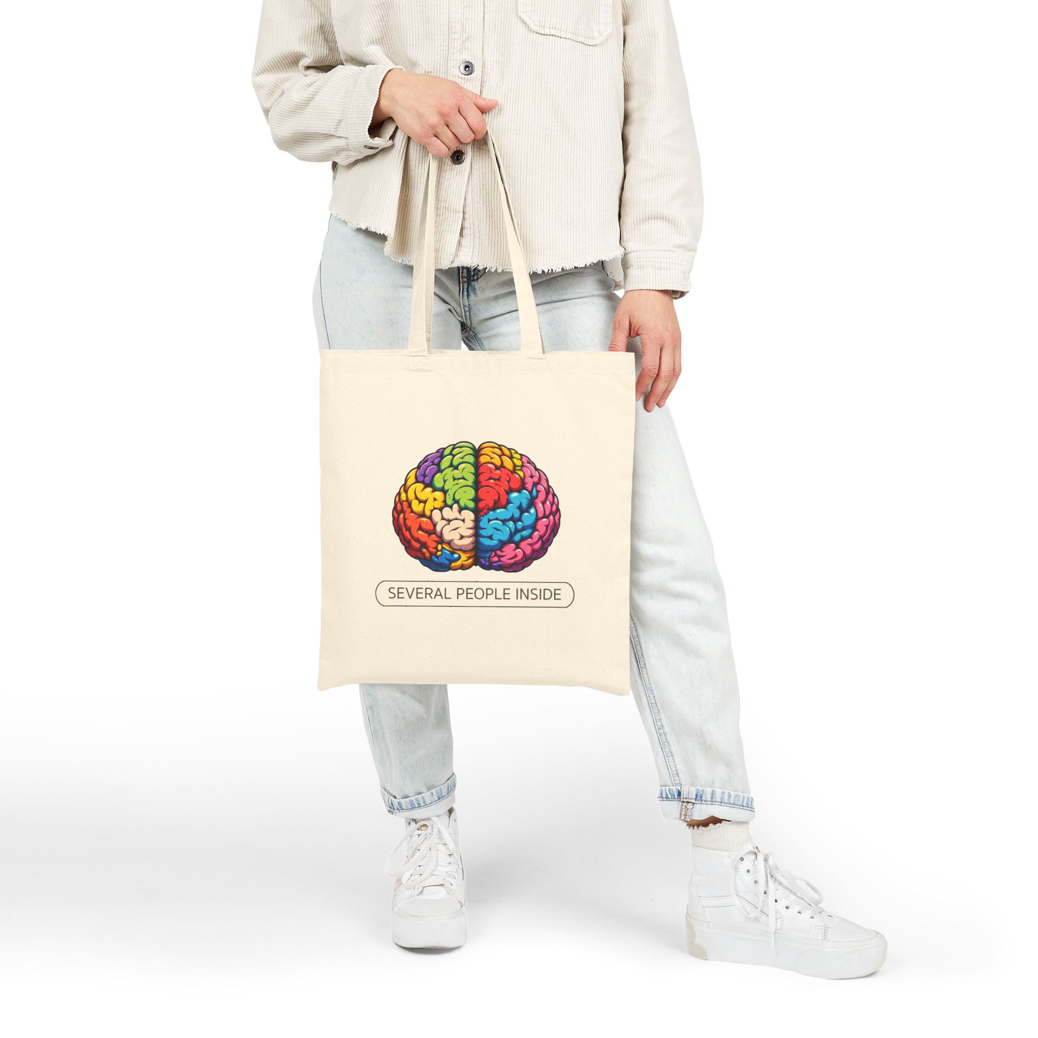 Satiric tote bag Brain canvas tote bag funny shoulder bag fun gift sarcastic cute tote bag boho purse cool handbag - Image 4