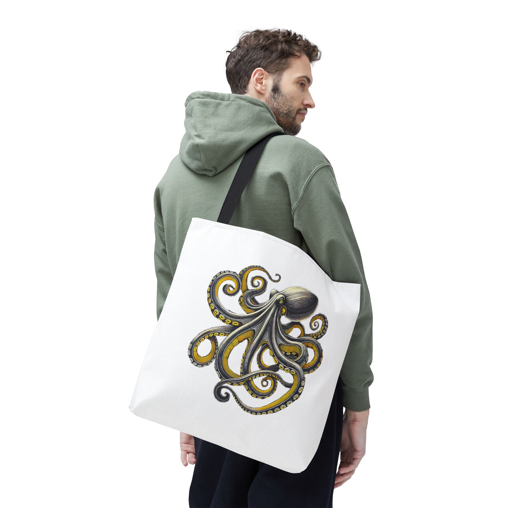 Octopus Tote bag – Boho Octopus purse – Retro handbag japanese print - Image 6