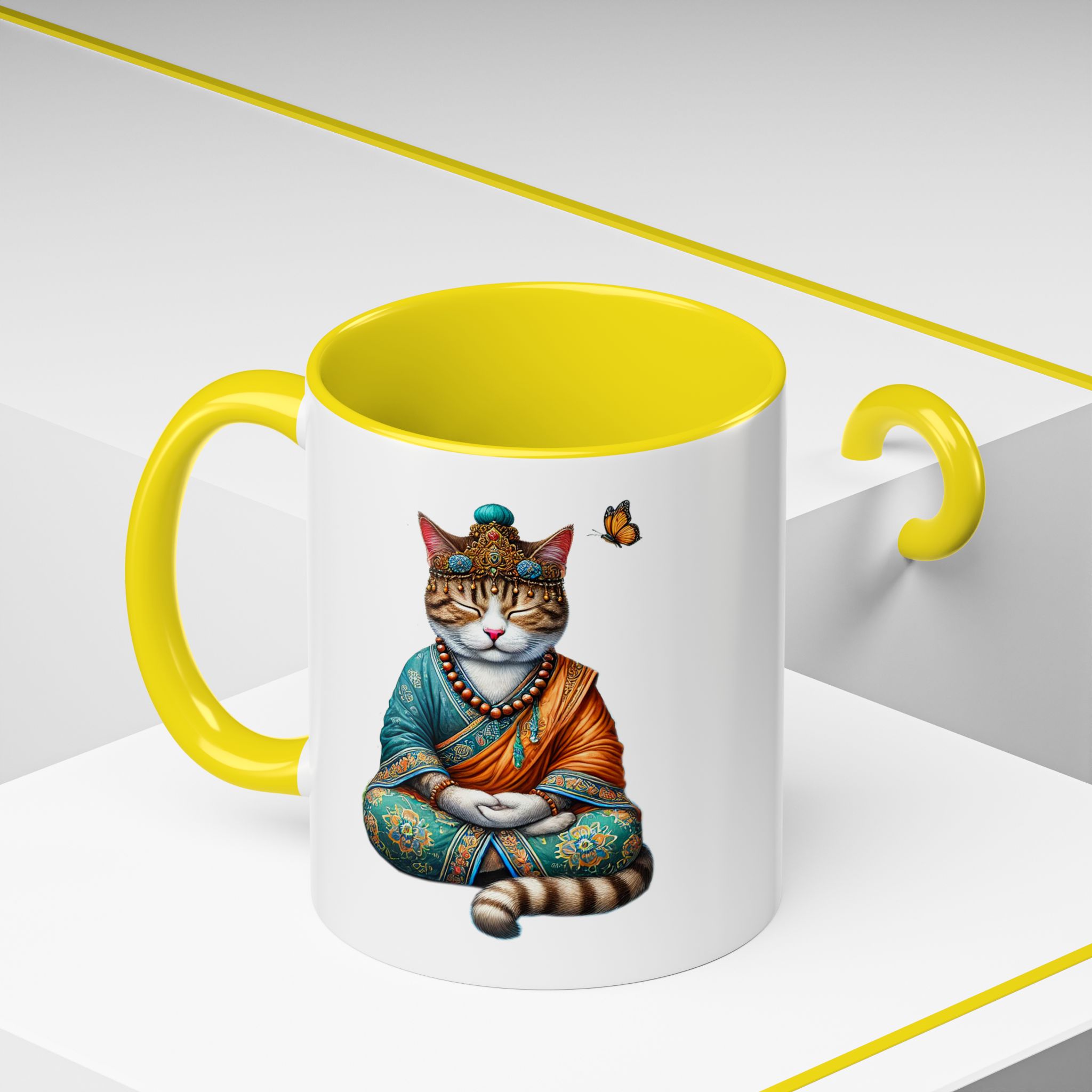 Coffee Mug meditation unique Mug cat lover tea cup yoga gift for her mindfulness accessory pet design – Image 52