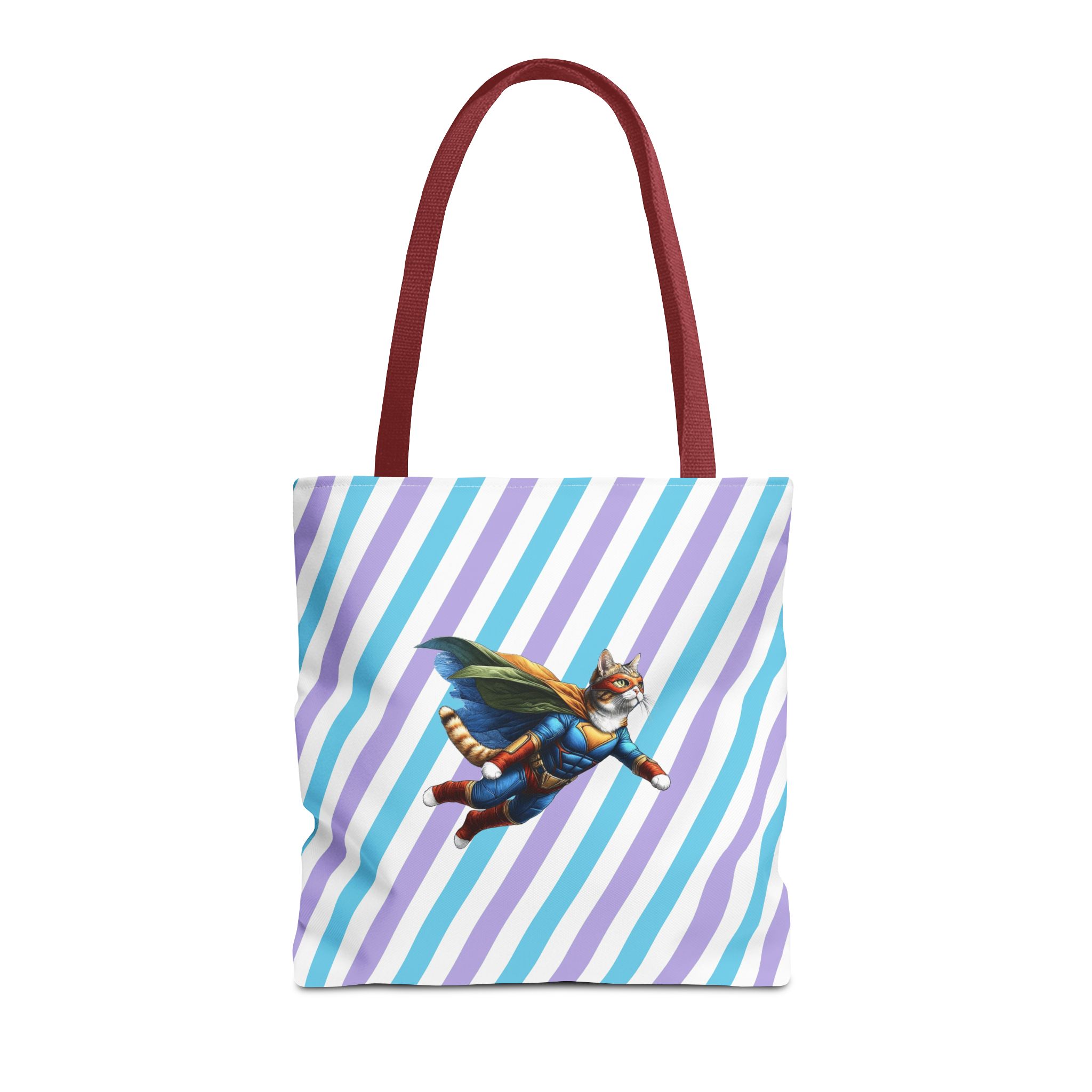 superhero tote bag cat canvas tote bag funny handbag fantasy purse kitten lover cool cat shoulder bag – Image 9