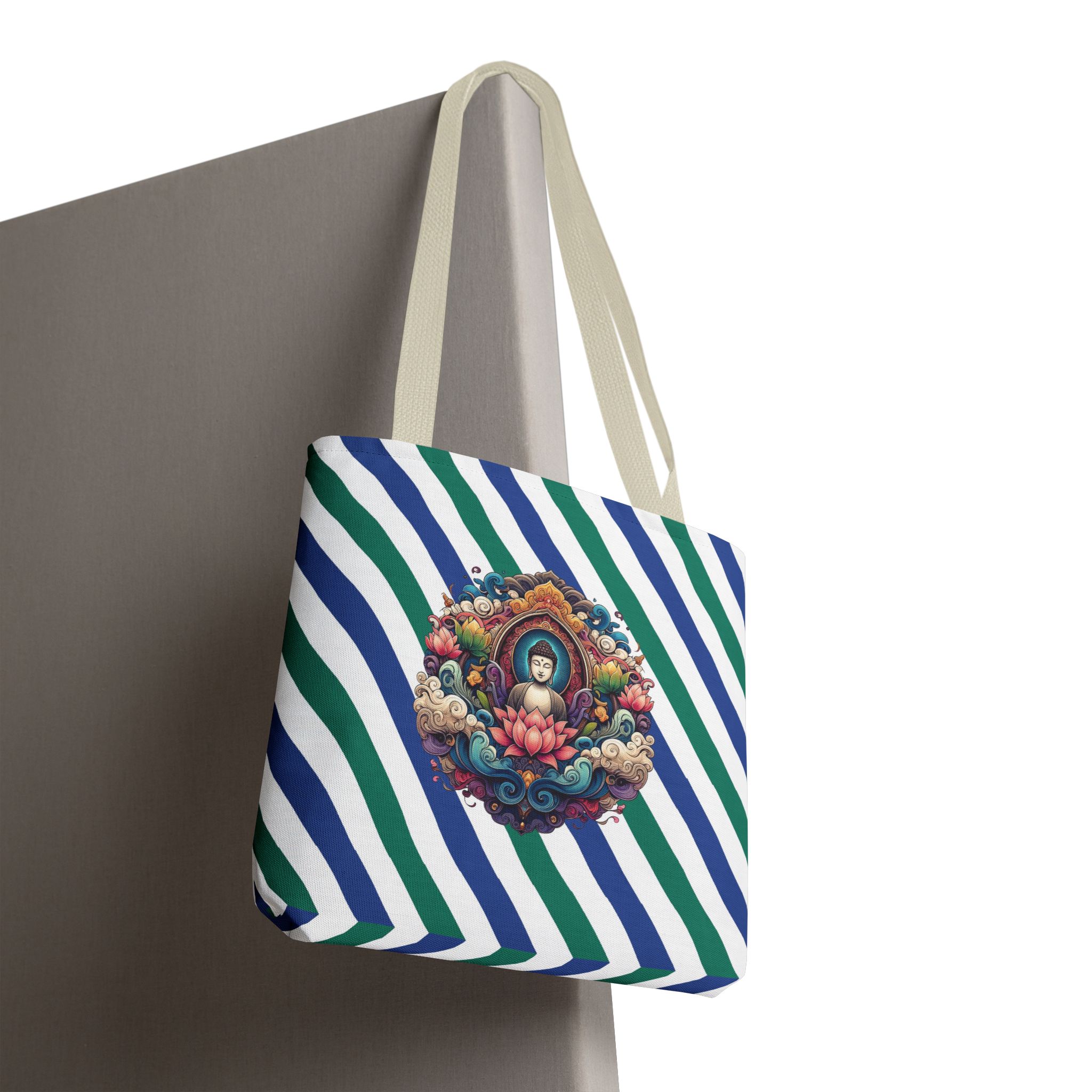 Yoga gift Canvas tote bag buddha shoulder bag meditation handbag vintage mindfulness handbag – Image 24