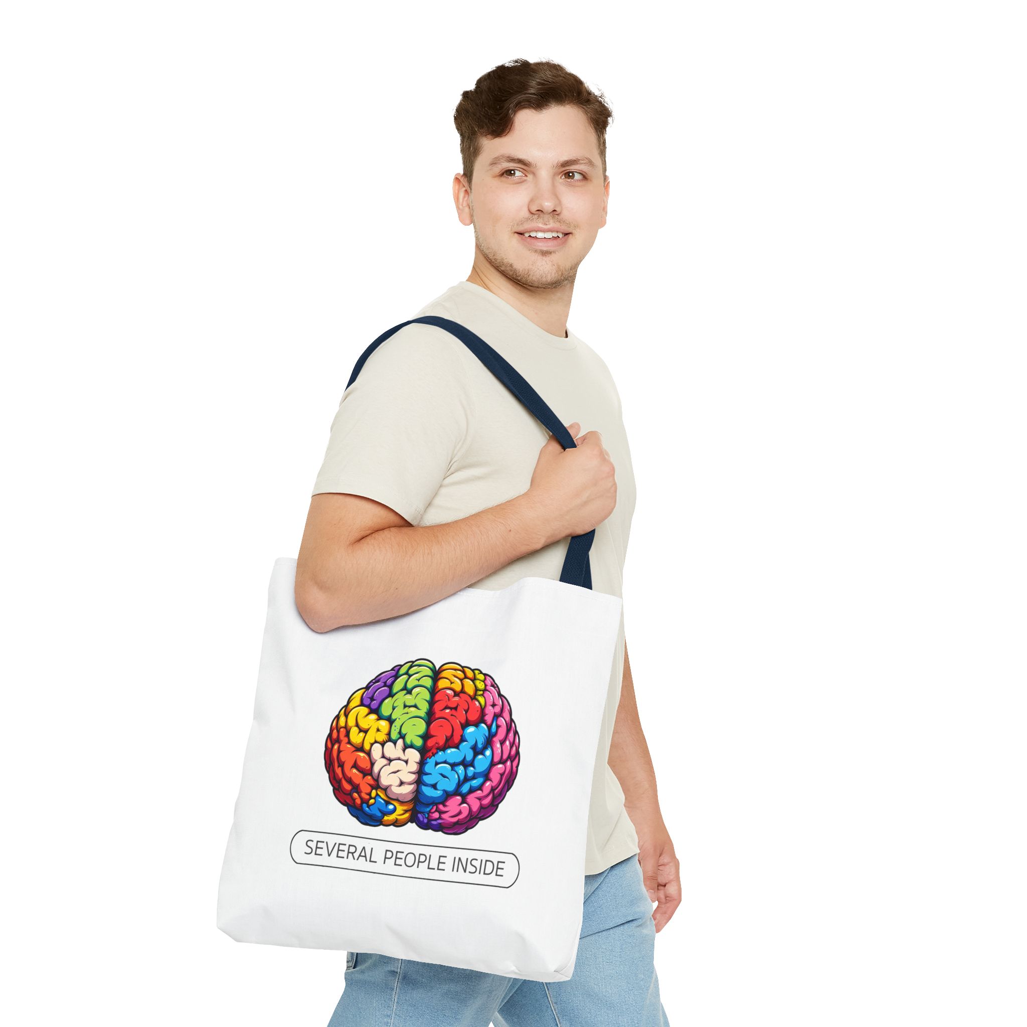 Satiric tote bag Brain canvas tote bag funny shoulder bag fun gift sarcastic cute tote bag boho purse cool handbag – Image 30
