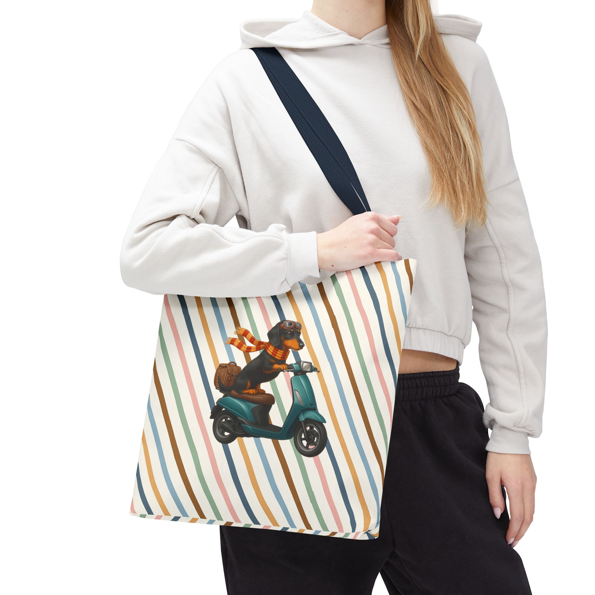 Dachshund canvas tote bag scooter funny shoulder bag dog cute tote bag cool gift for her pet lover purse puppy print cool handbag - Image 28