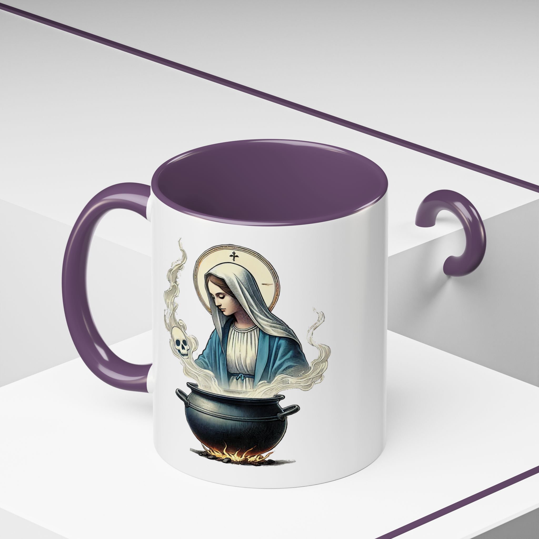 Coffee Mug funny virgin mary design sarcastic mug boho gift for her unique cup tea accessory cool design religious joke - Image 48