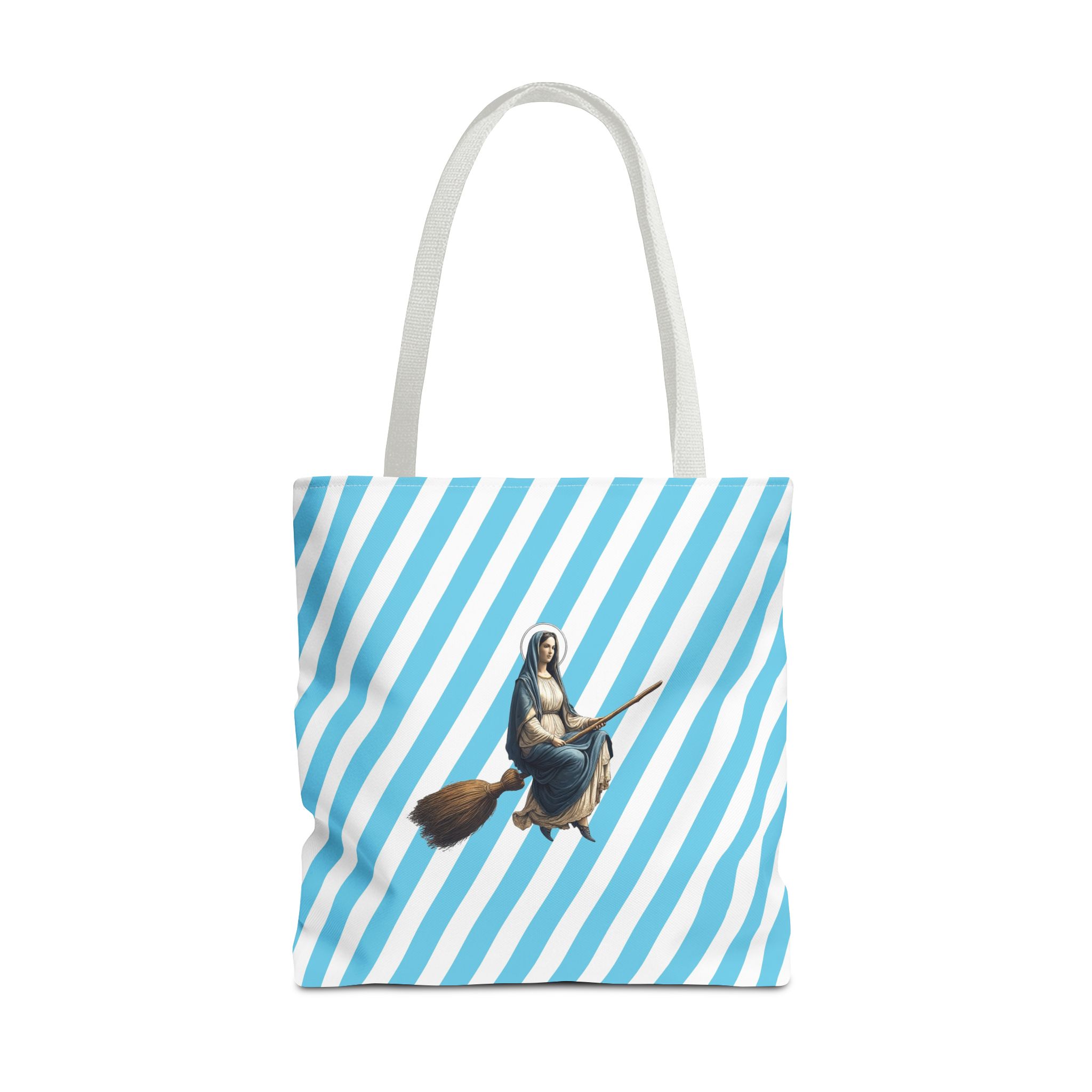 Satiric tote bag Virgin Mary witch broom cute tote bag religious shoulder bag sarcastic premium purse unusual - Image 17