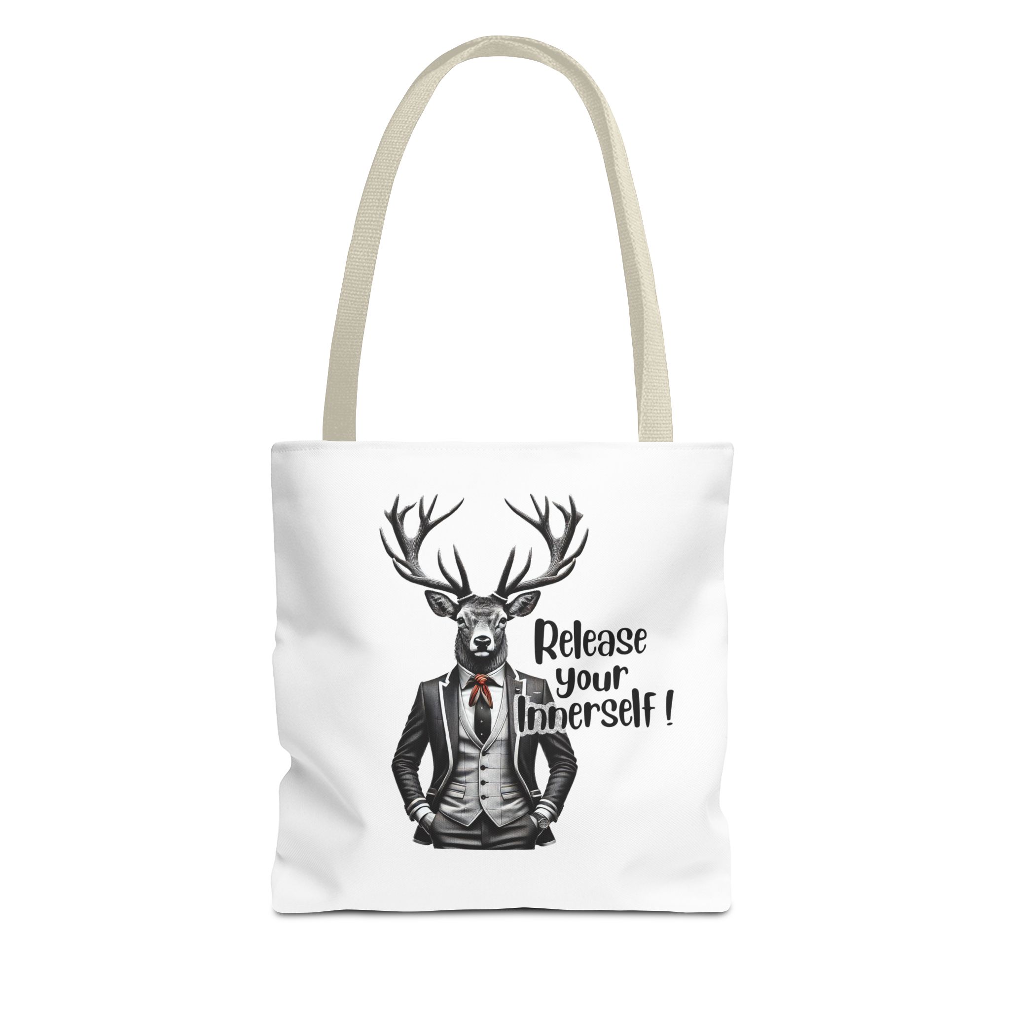 Canvas tote bag Motivational funny tote bag cool vintage bag deer design cute tote bag for self confidence shoulder bag – Image 19