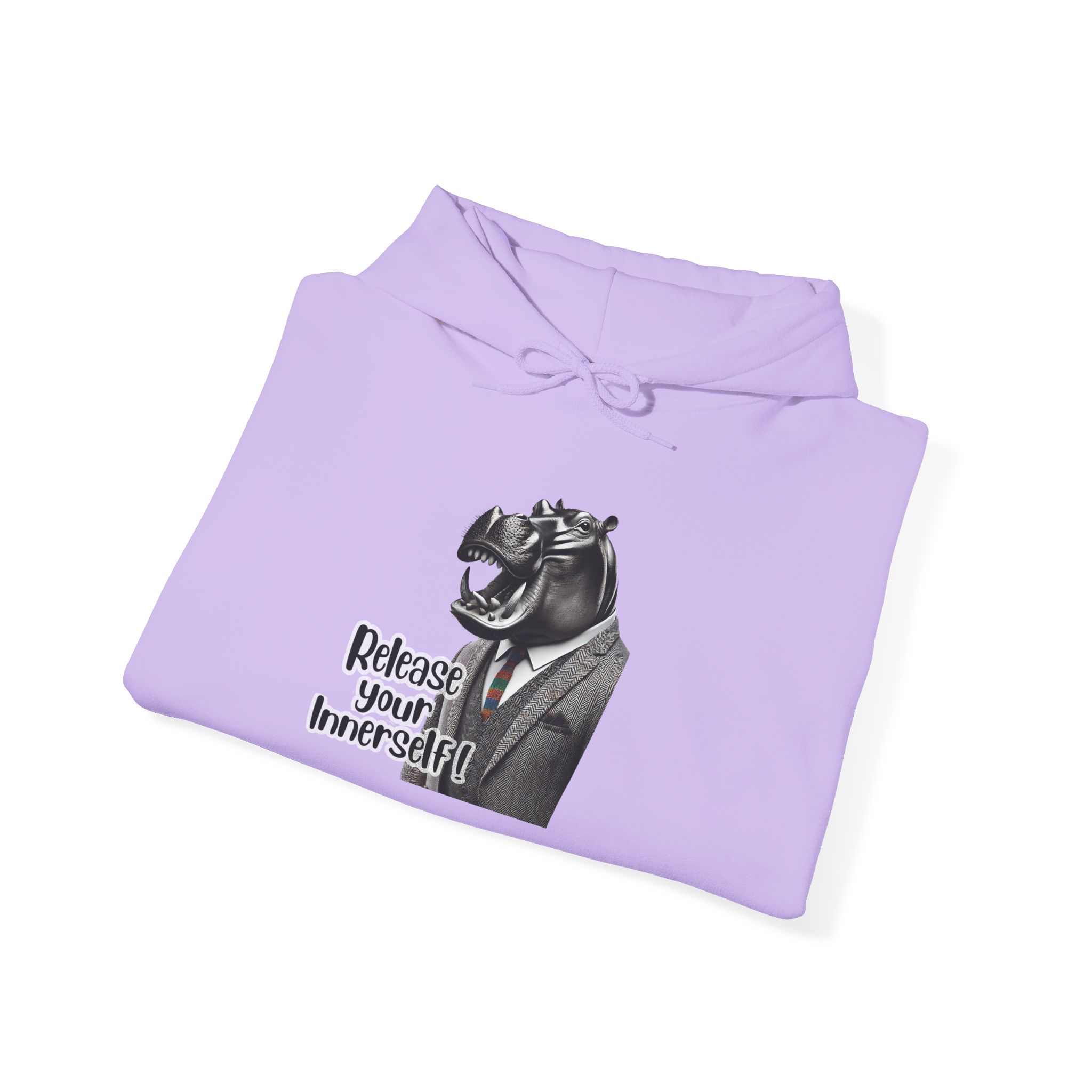 Graphic sweater motivational vintage Hoodie hippopotamus design funny clothing for self confidence boost – Image 27