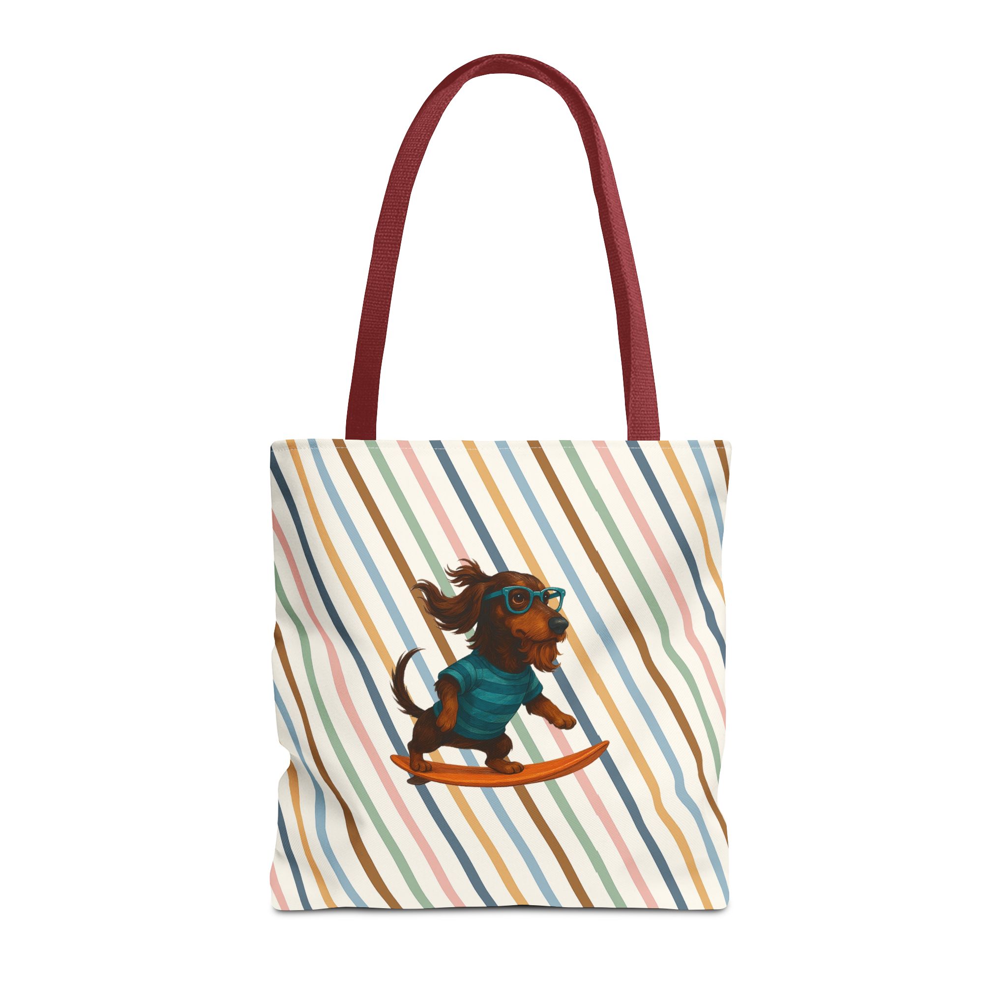 Cool canvas tote bag Dog Surfer tote bag dachshund lover gift shoulder bag surf handbag – Image 9