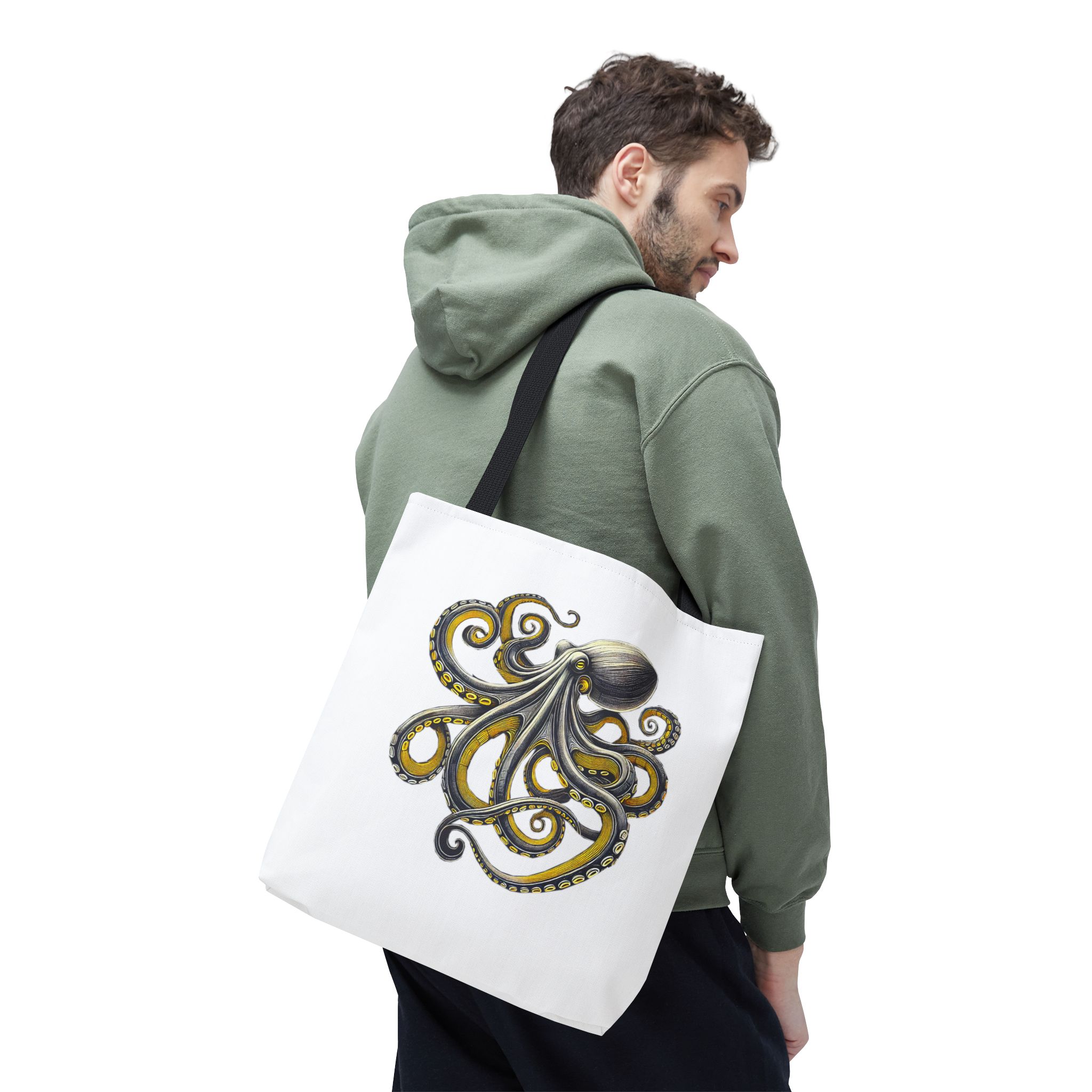 Octopus Tote bag – Boho Octopus purse – Retro handbag japanese print - Image 4