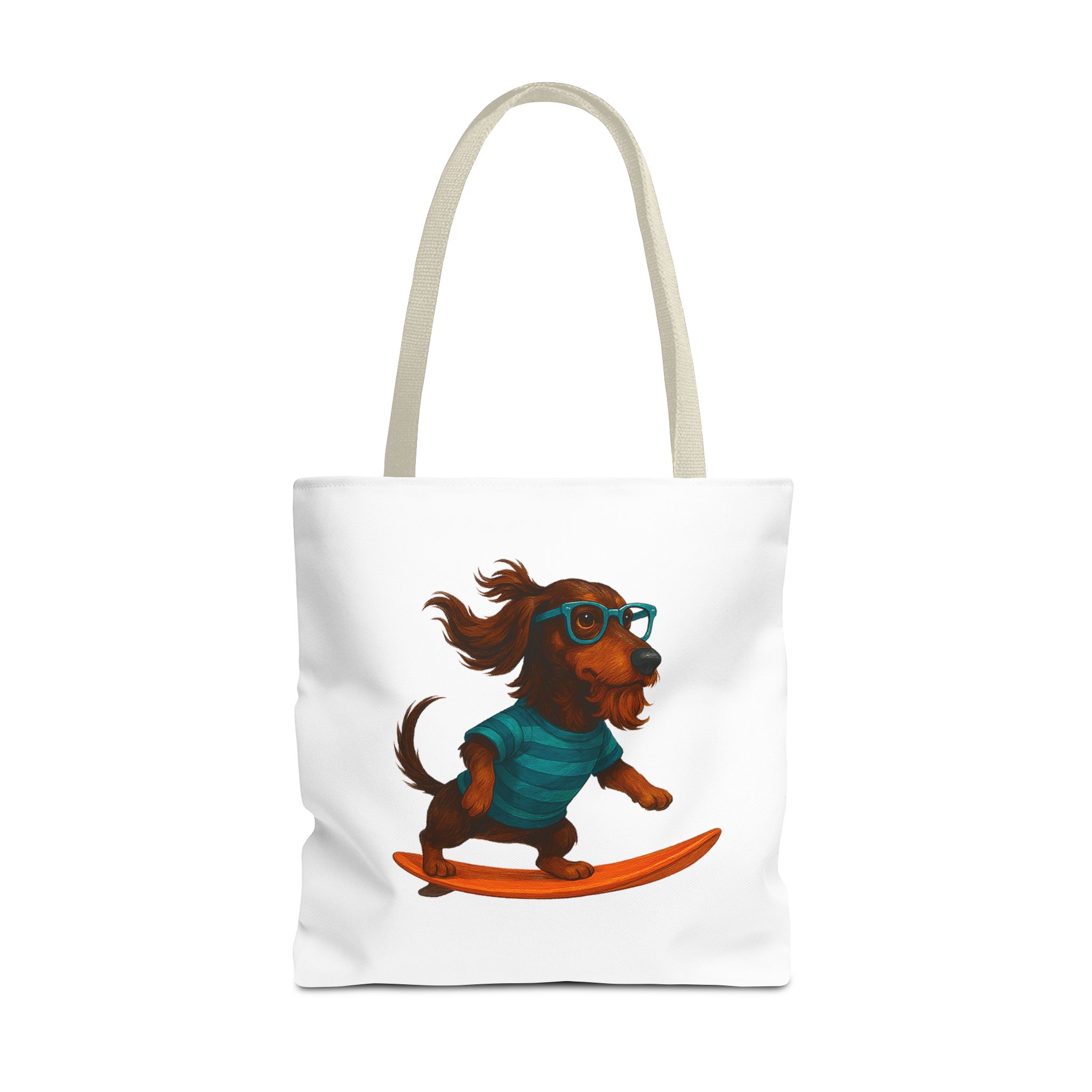 Cool canvas tote bag Dog Surfer tote bag dachshund lover gift shoulder bag surf handbag – Image 23