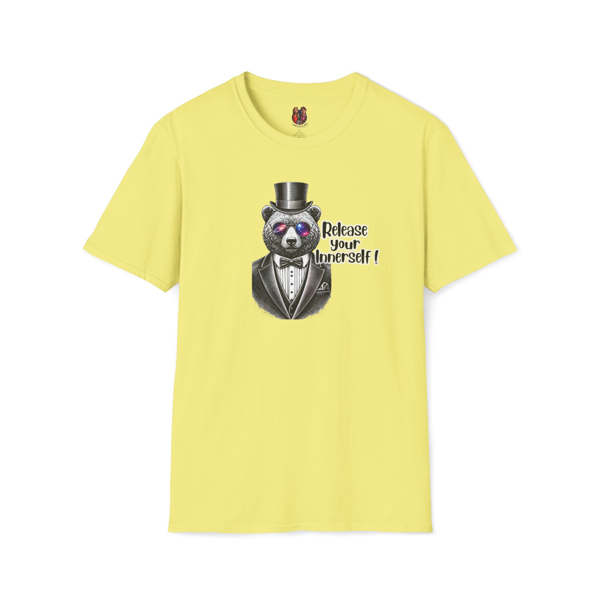 Vintage Tshirt Motivational Graphic tee Bear design funny clothing for self confidence boost - Image 12