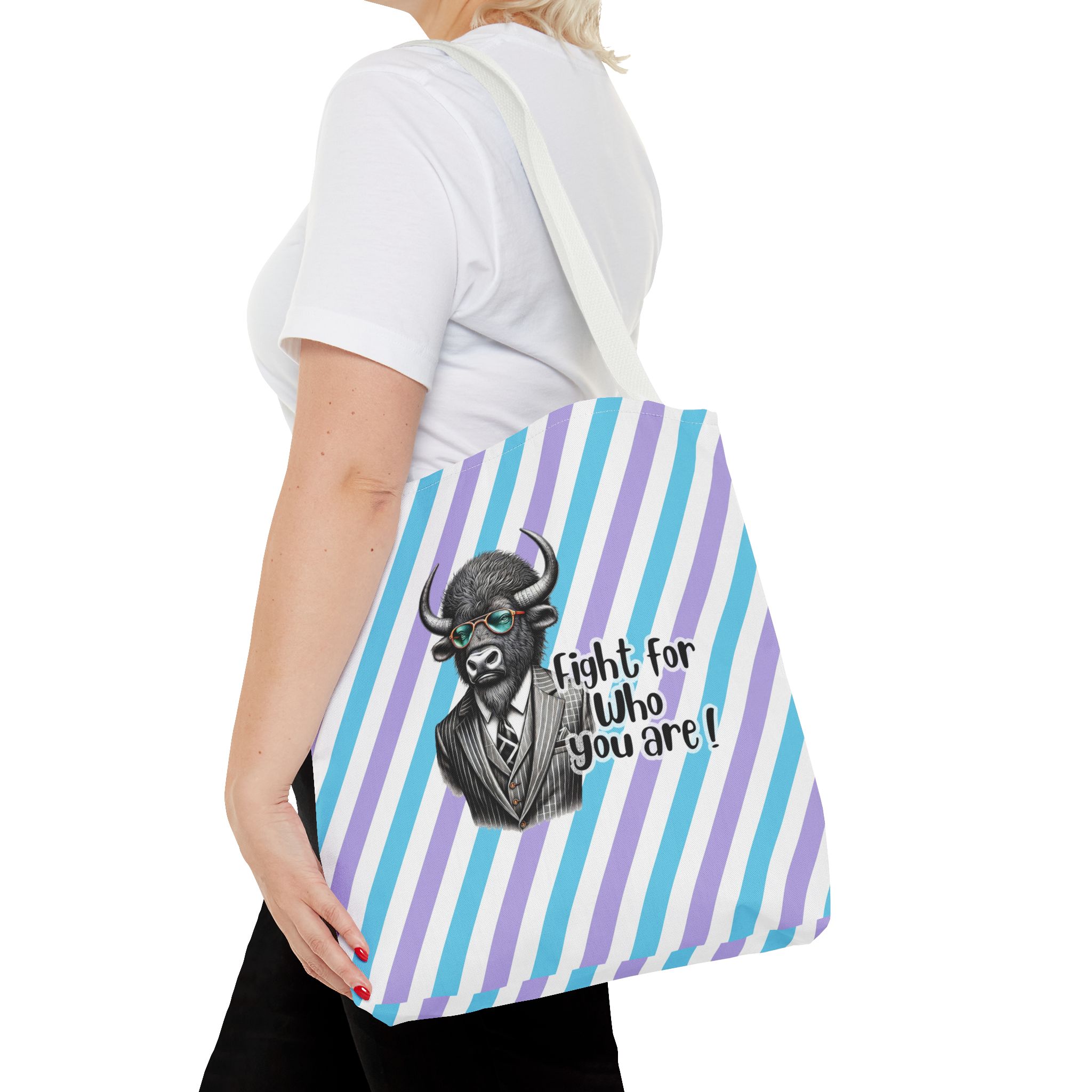 Canvas tote bag Vintage bag Motivational funny tote bag Bison design cute tote bag for self confidence shoulder bag – Image 16