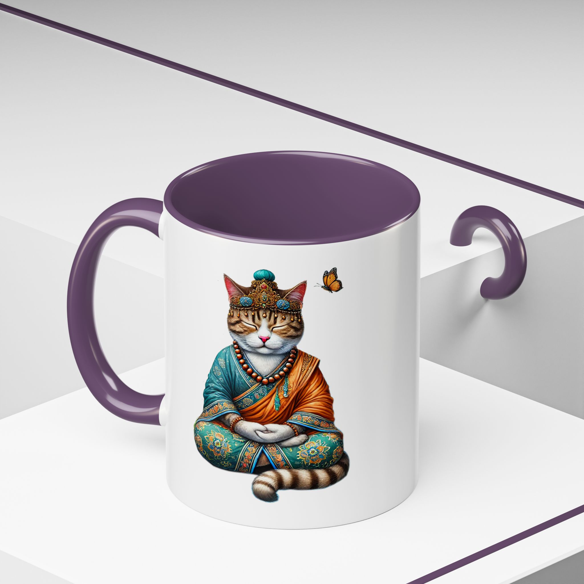 Coffee Mug meditation unique Mug cat lover tea cup yoga gift for her mindfulness accessory pet design – Image 48