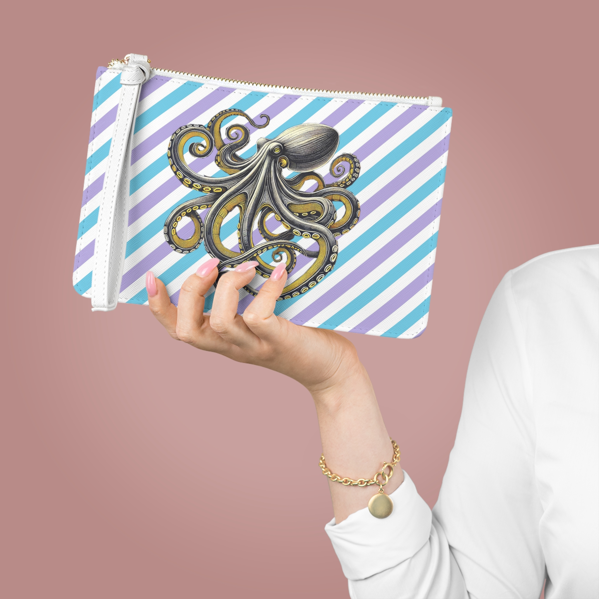 Octopus Pochette Calligraphie sac soirée sac vintage cadeau pour elle Cool design japonais éthique sac à main japan print