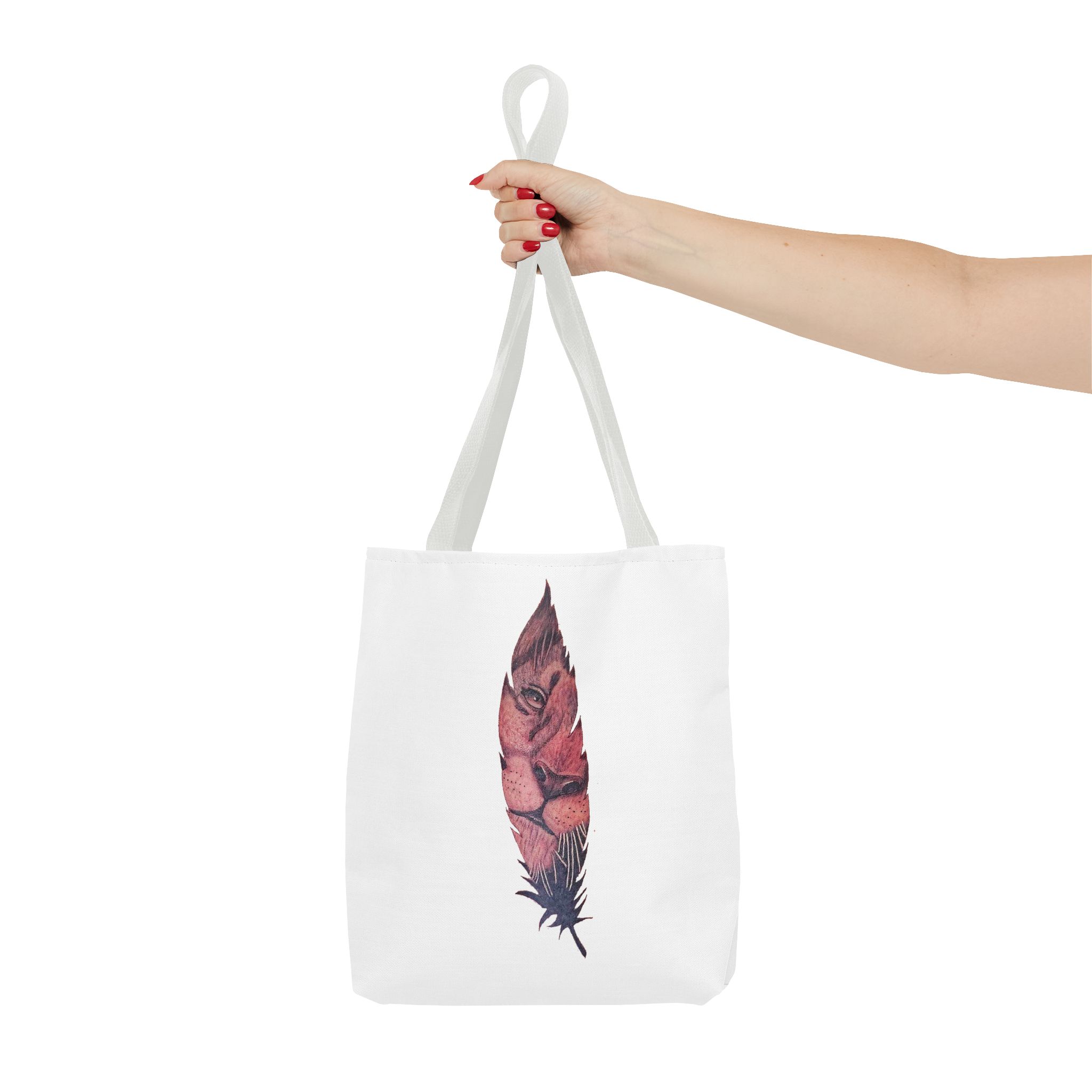 Canvas tote Surrealist Feather cute tote bag Art for the Bold Exclusive Dreamlike Drawing on Premium shoulder bag Lion – Image 14