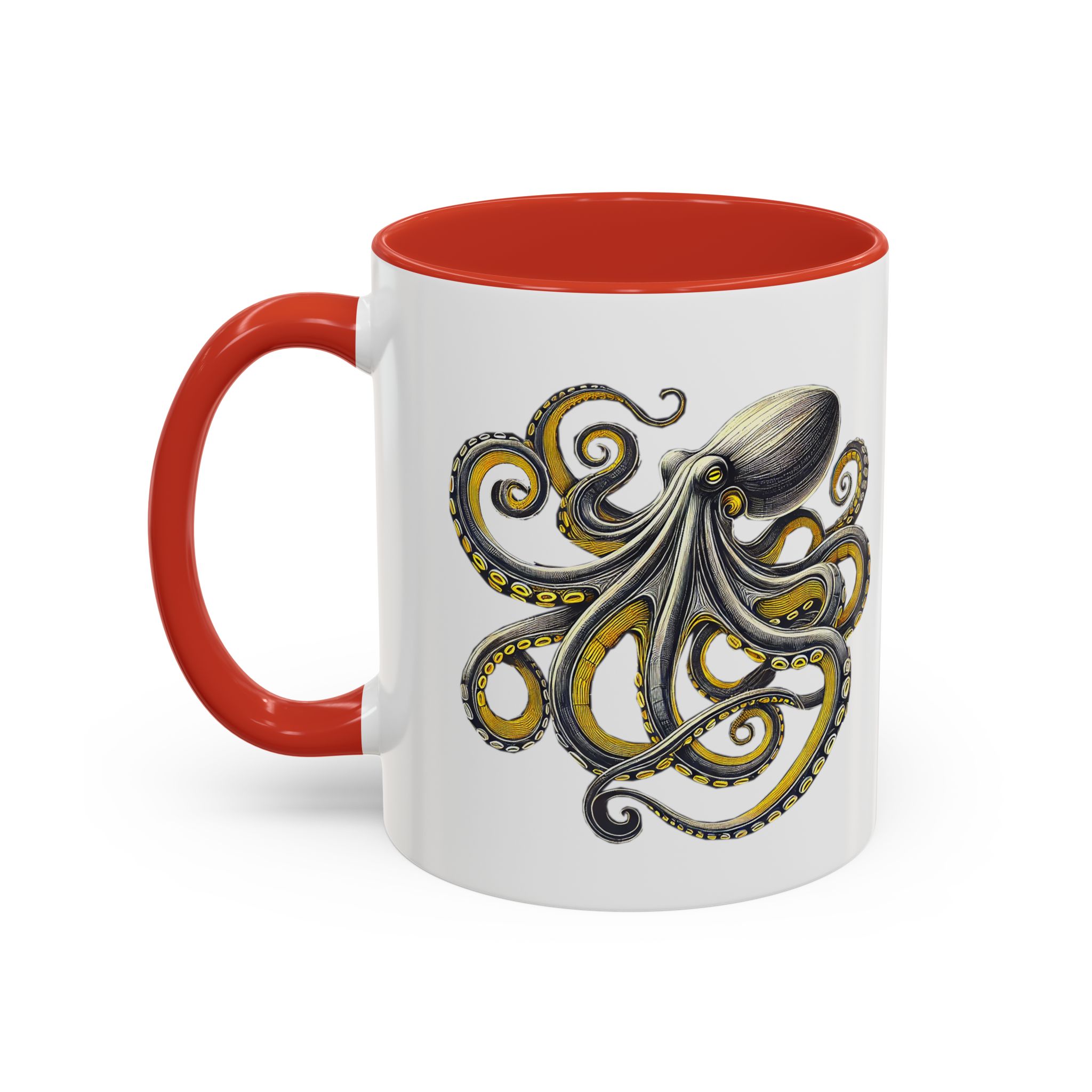Coffee mug octopus calligraphy gift for her tea cup japan lover unique mug office accessory boho design – Image 14