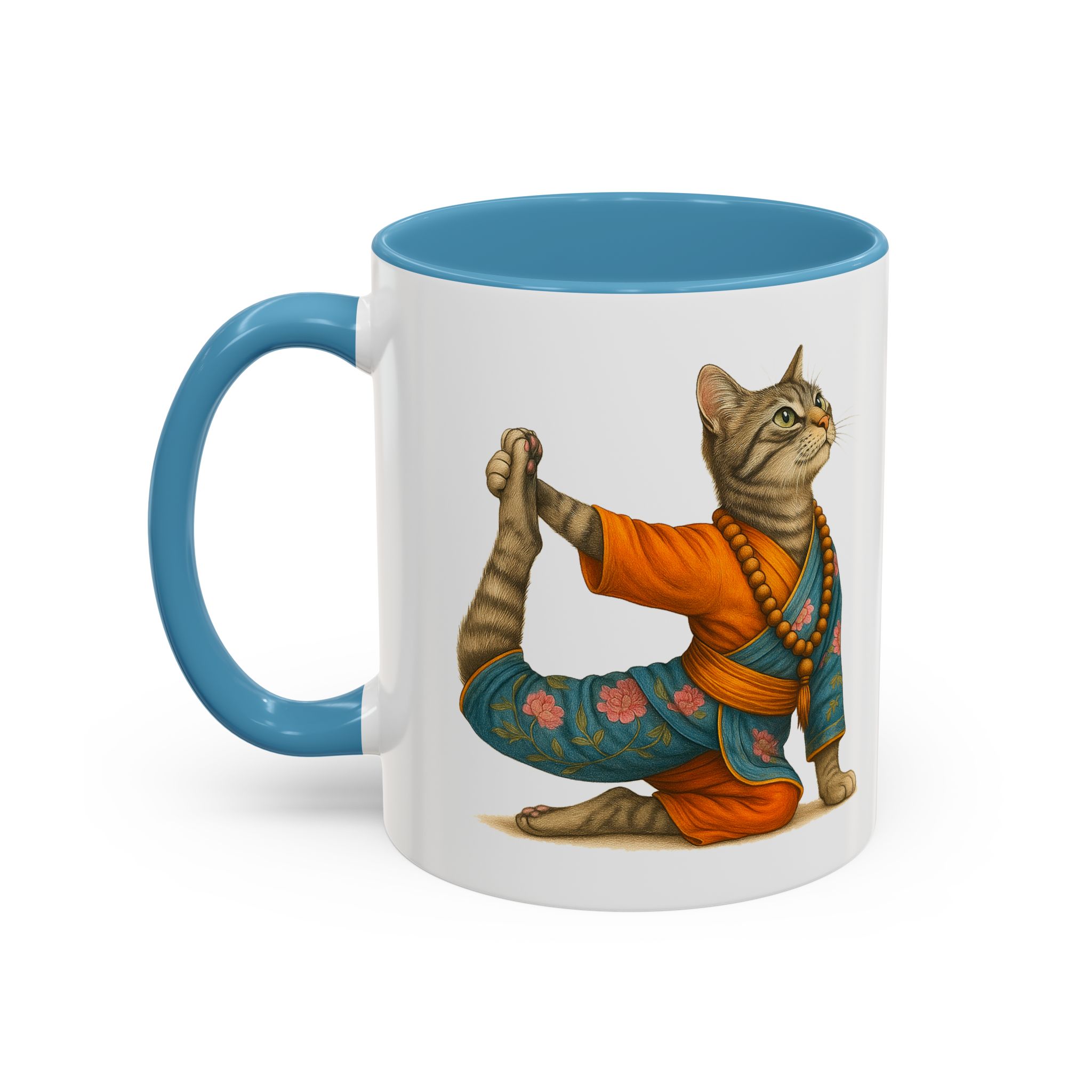Tea mug Cat lover coffee cup cool gift for her office Mug yoga accessory kitten meditation pet mindfulness print - Image 34