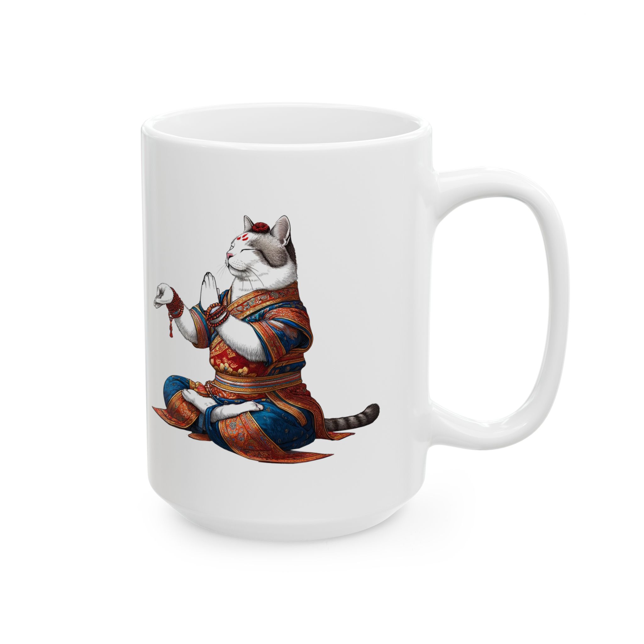 Coffee Mug meditation unique Mug cat lover tea cup yoga gift for her mindfulness accessory pet design - Image 5