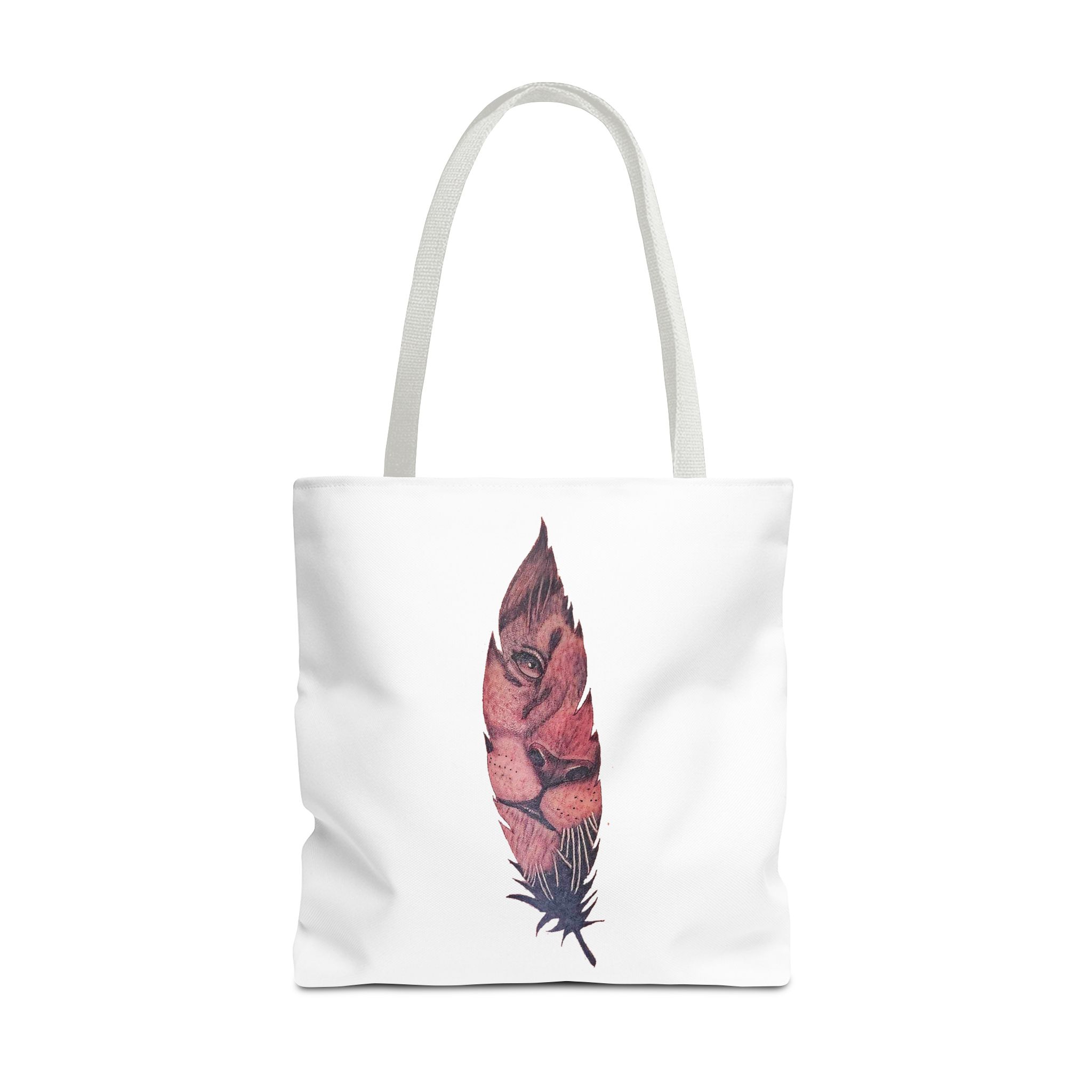 Canvas tote Surrealist Feather cute tote bag Art for the Bold Exclusive Dreamlike Drawing on Premium shoulder bag Lion – Image 17