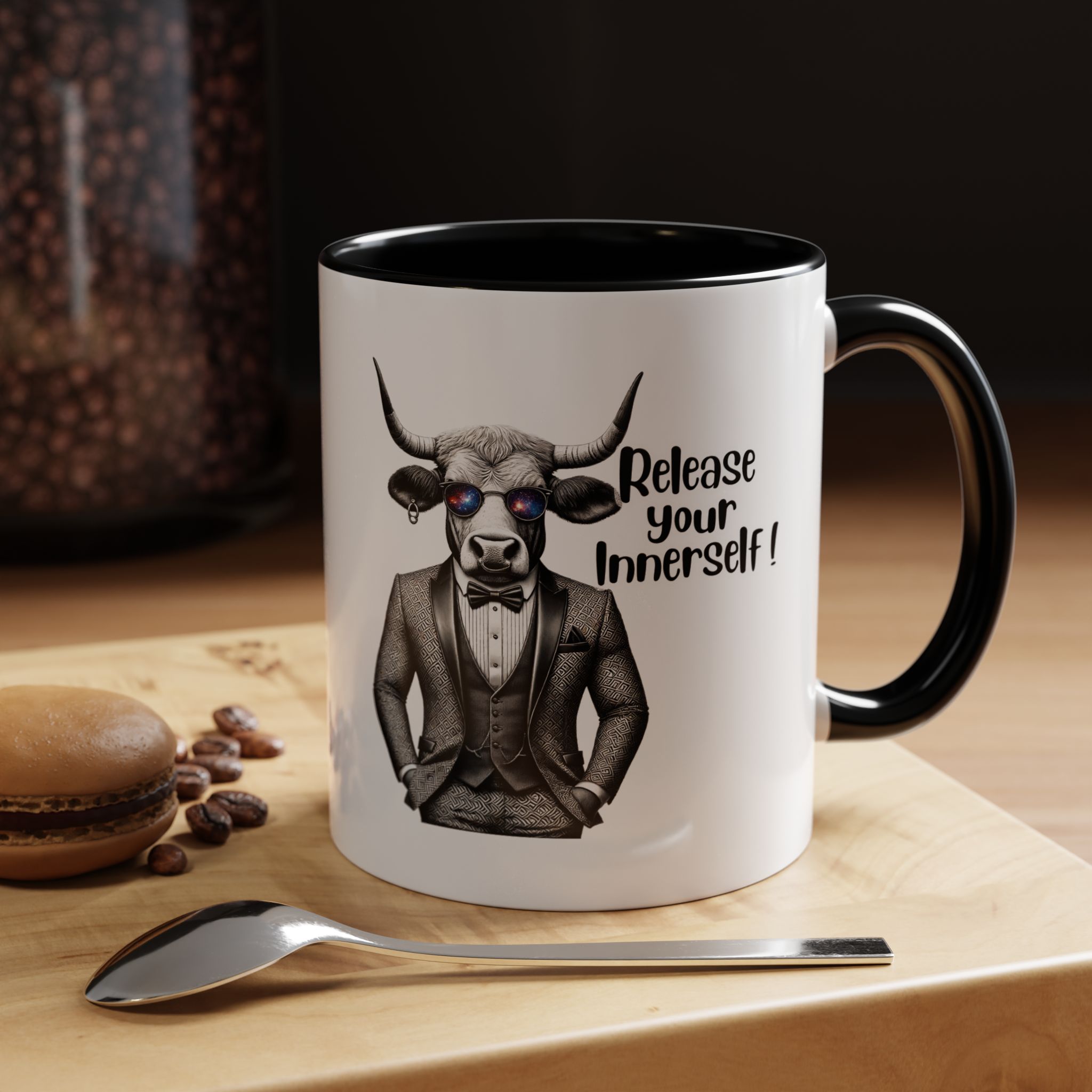 Coffee mug funny motivational gift for her cute cup tea lover cool boho mug office accessory self confidence design bull – Image 3