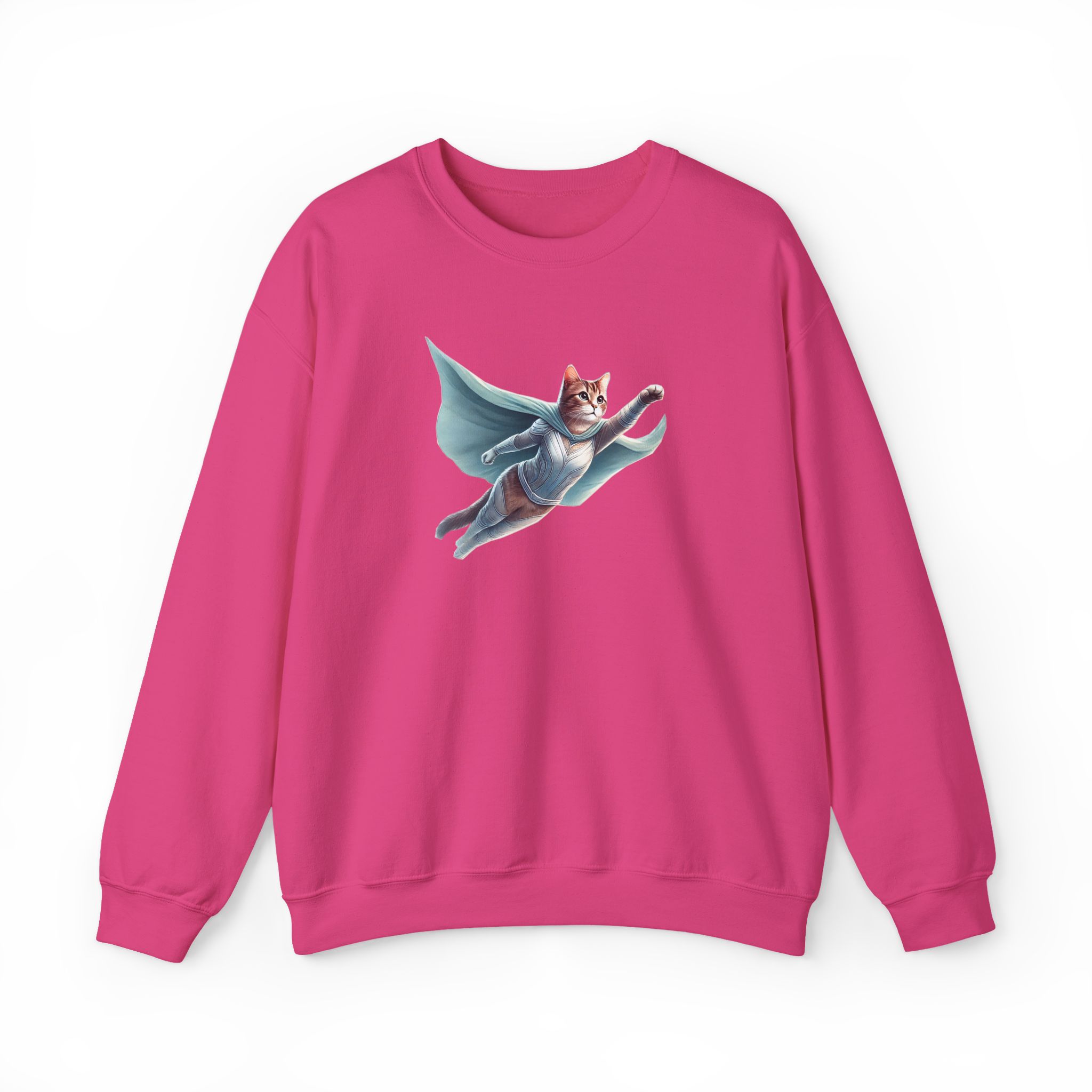 Superhero Cat sweatshirt – Cat Hero – Fantasy Cat sweatshirt hero print - Image 30