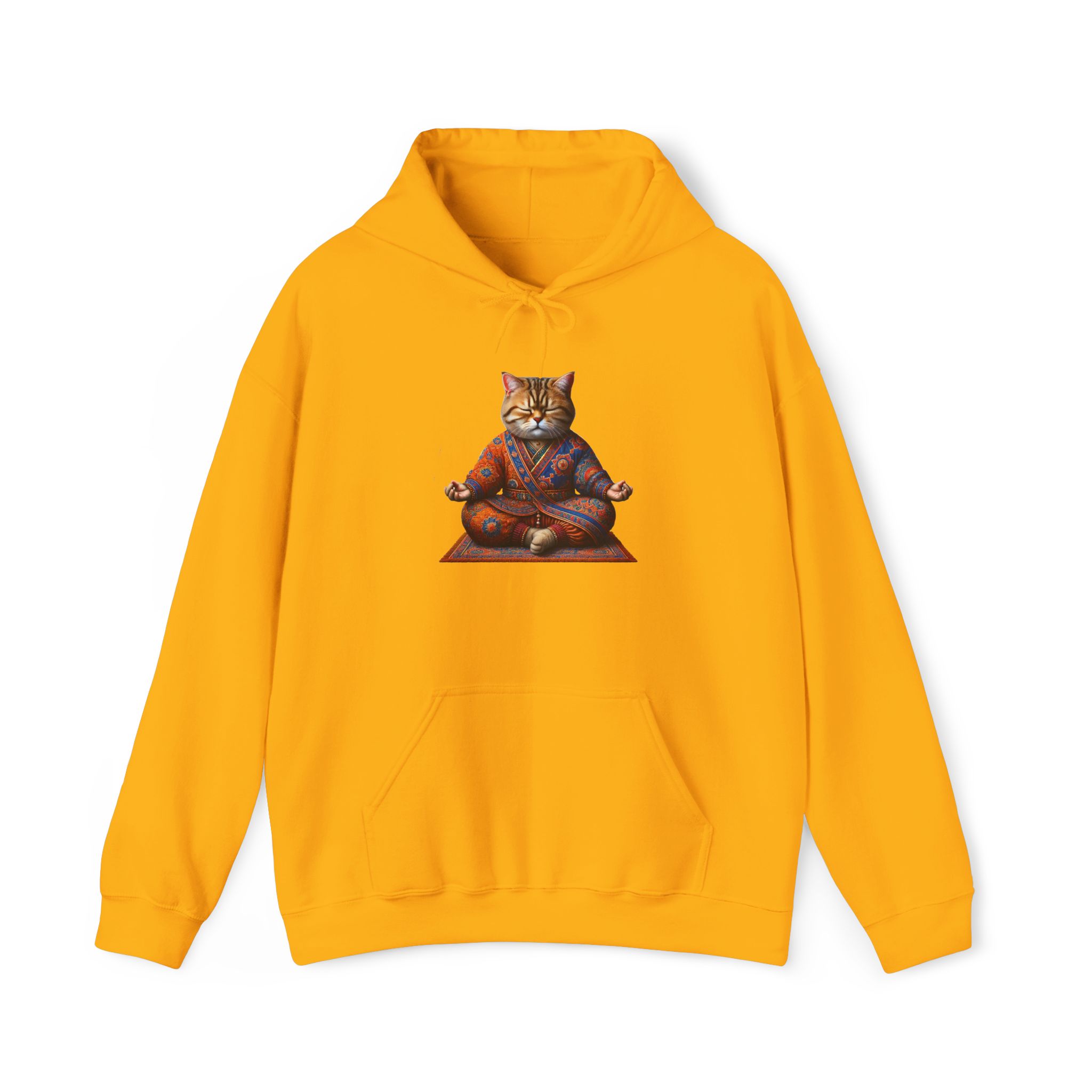 Cat Meditation Hoodie – Boho Cat Hoodie – Kitty Yoga Hoodie spiritual print - Image 14