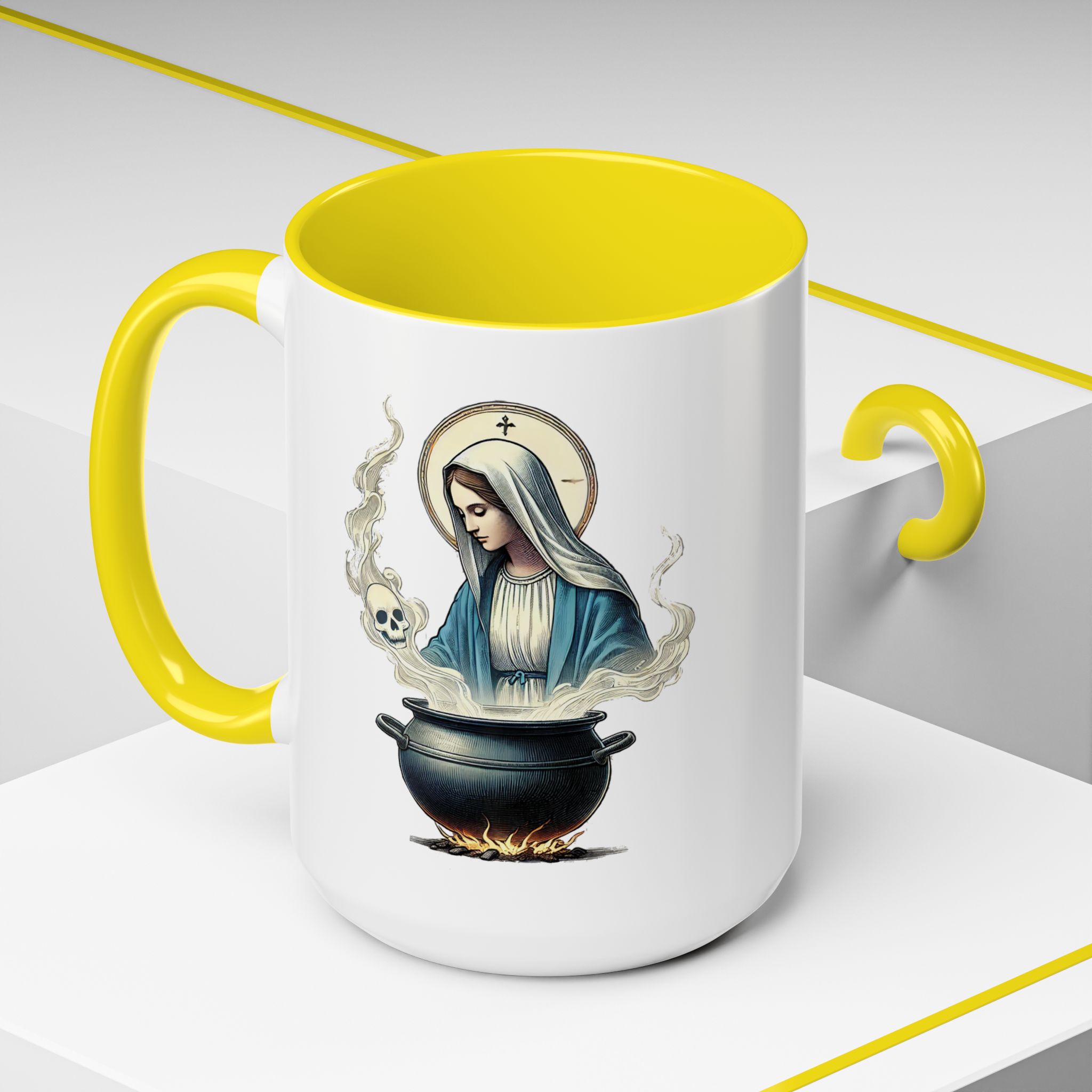 Coffee Mug funny virgin mary design sarcastic mug boho gift for her unique cup tea accessory cool design religious joke - Image 64