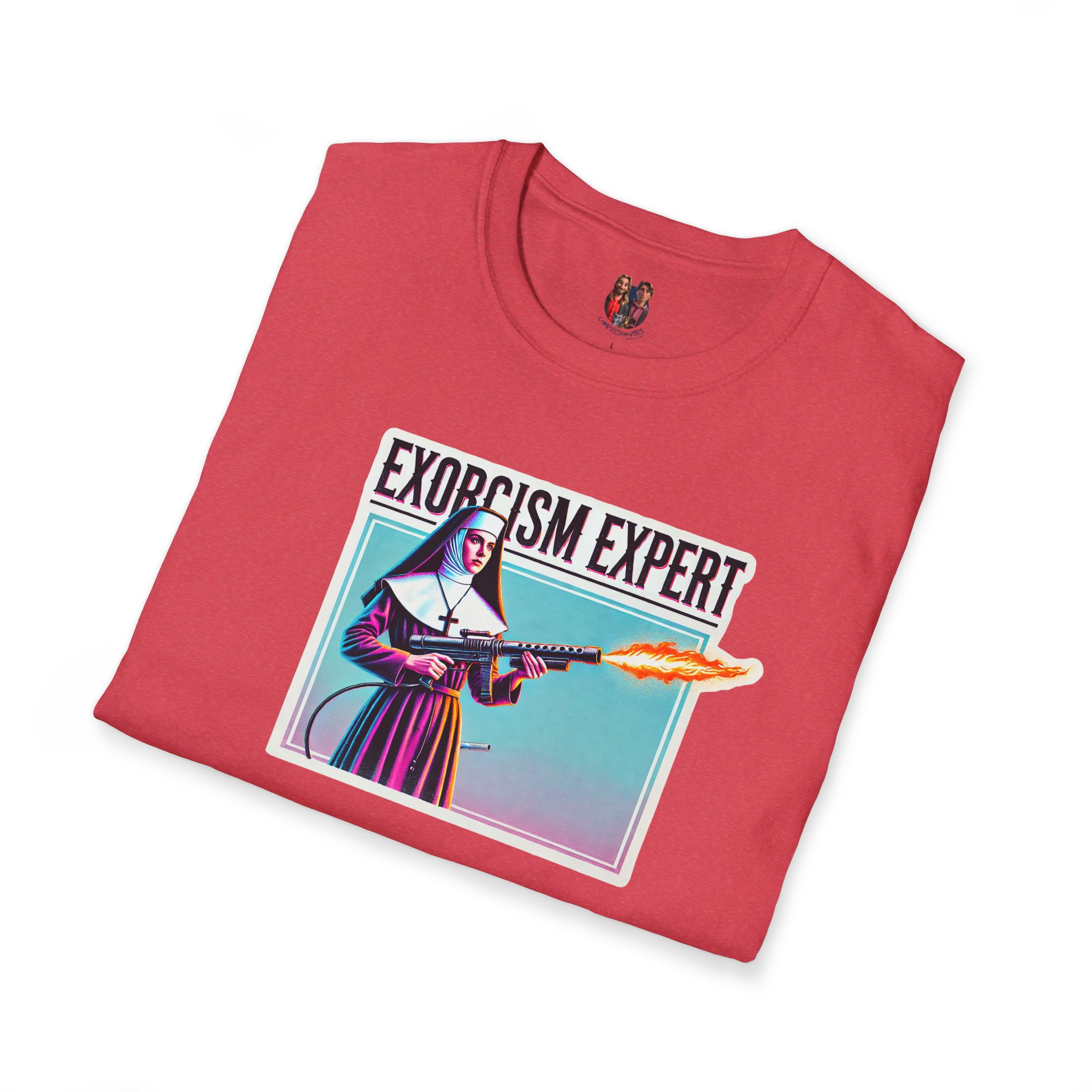 Funny Nun Exorcism tshirt - Ironic Catholic Graphic - Humorous Vintage Faith Tee - Image 34