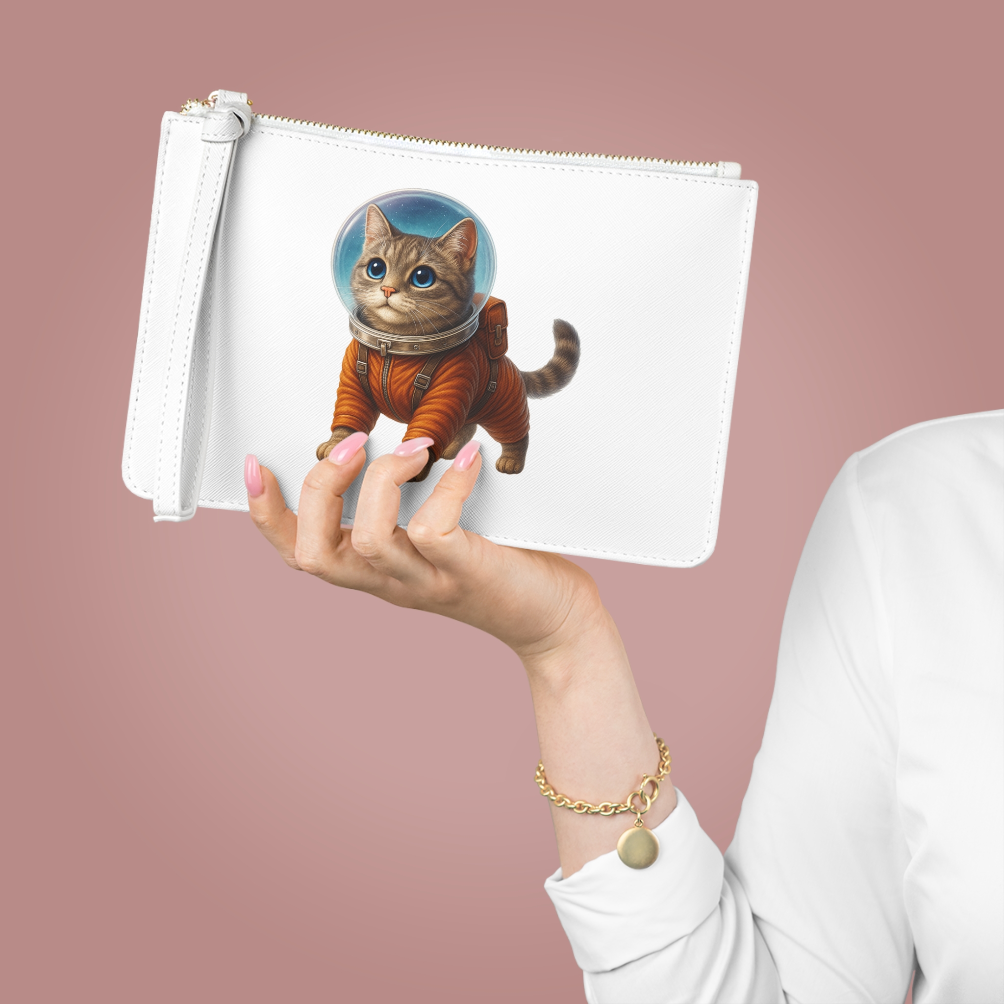 Gato Outerspace bolso de noche astronauta bolso gato fantasía amante del espacio bolso divertido