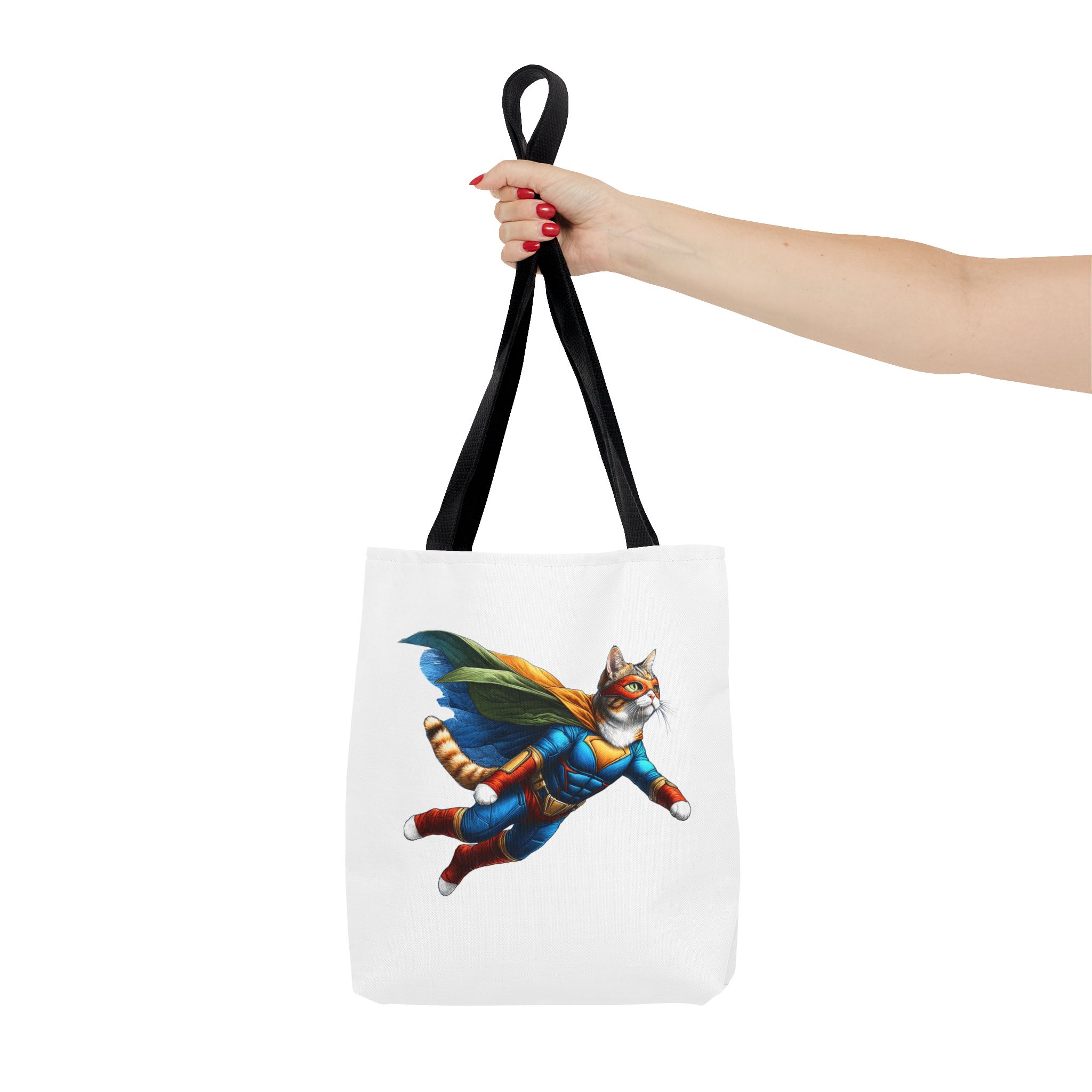 Copy of superhero tote bag cat canvas tote bag funny handbag fantasy purse kitten lover cool cat shoulder bag – Image 2
