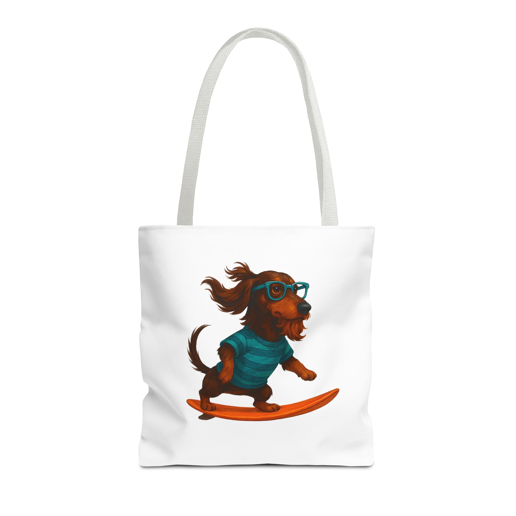 Cool canvas tote bag Dog Surfer tote bag dachshund lover gift shoulder bag surf handbag – Image 15