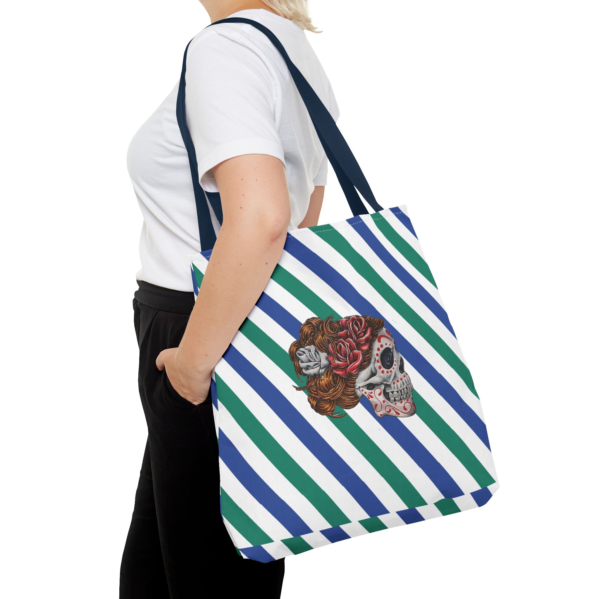 Canvas tote bag Surrealism Dia de los muertos shoulder bag unique Drawing by Celebrated Artist – Image 30