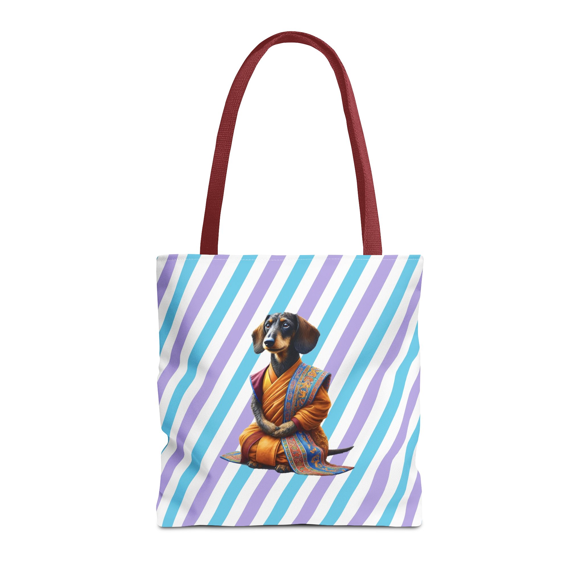 Meditation canvas tote bag Dog cute tote bag mindfulness design Dog funny gift colourful shoulder bag puppy purse - Image 9