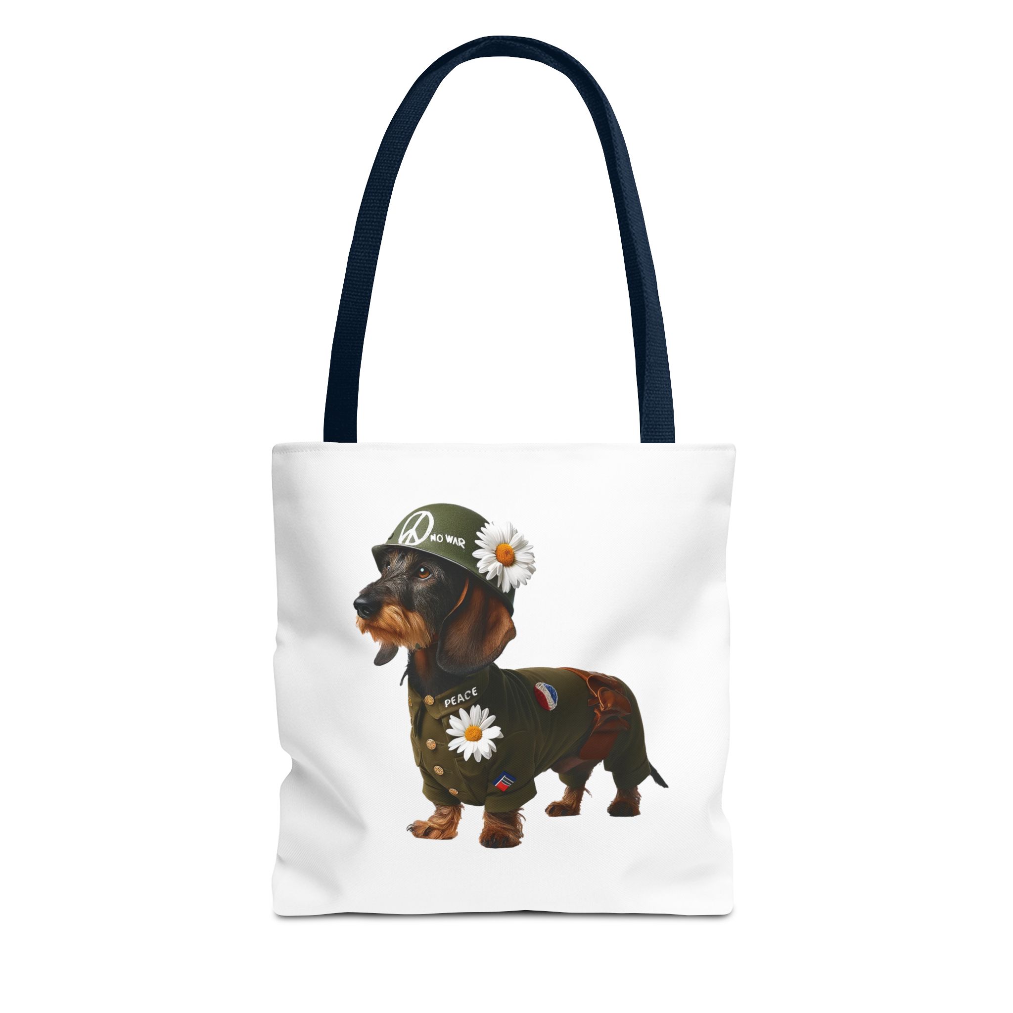 Dog Canvas tote bag dachshund cute tote bag Peace & Love Retro shoulder bag gift for her pet lover handbag dog purse puppy print – Image 25