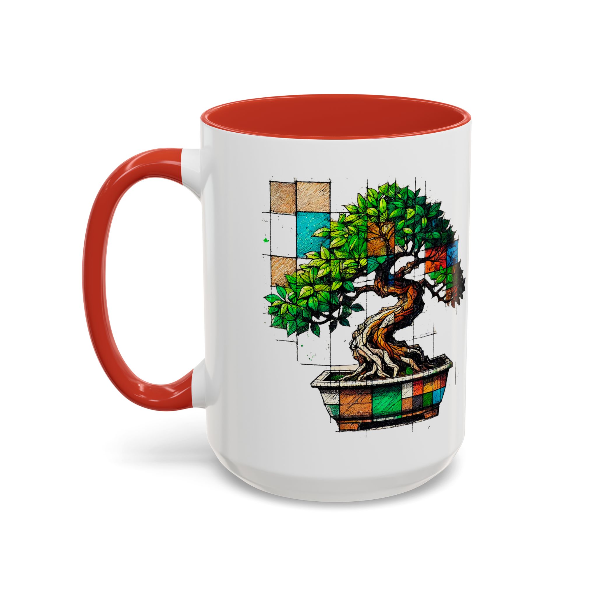 Bonsai mug zen nature style with original graphic pattern and cozy touch - Imagen 30