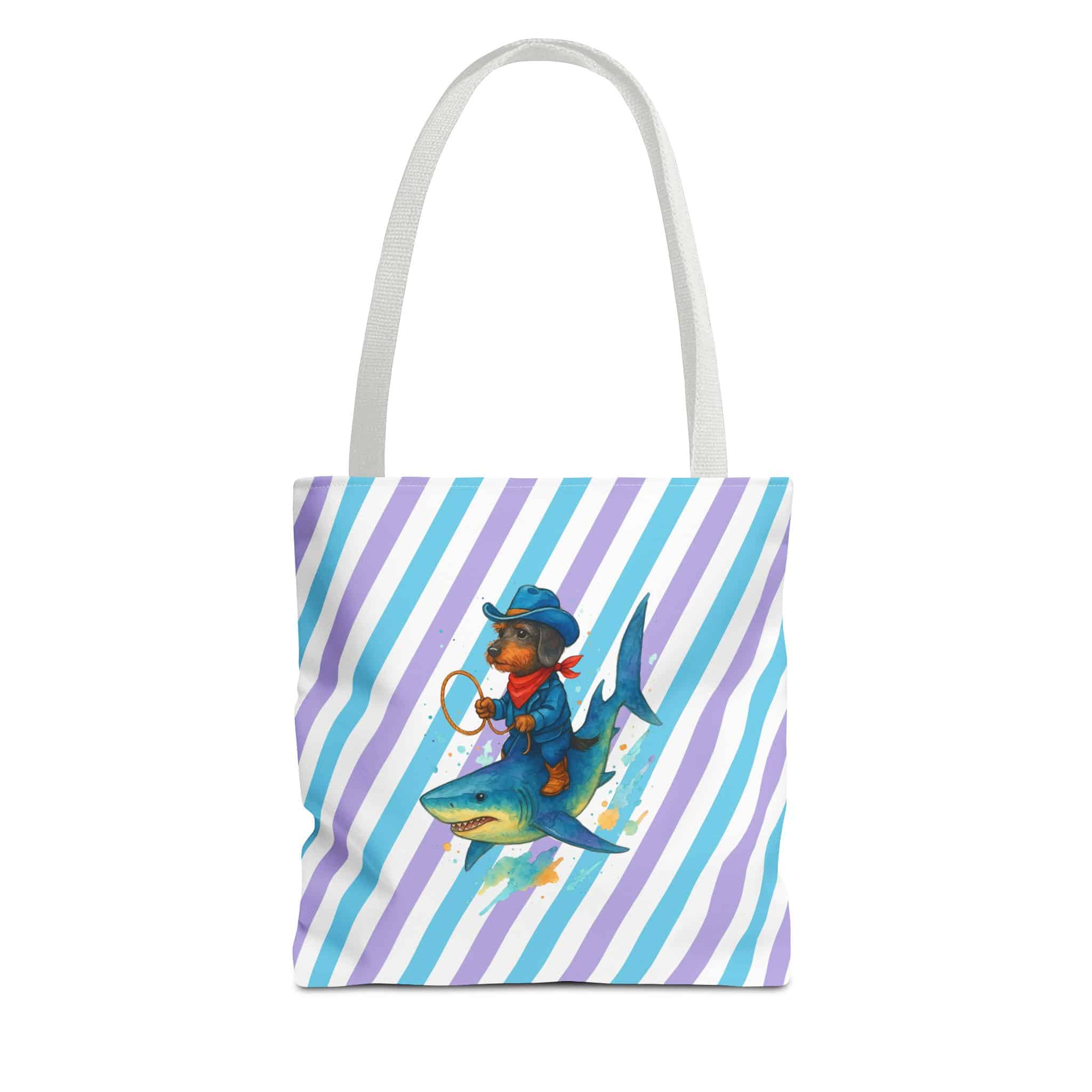 Cowboy purse – Shark Tote bag – Funny Dog tote bag cowboy print - Image 13