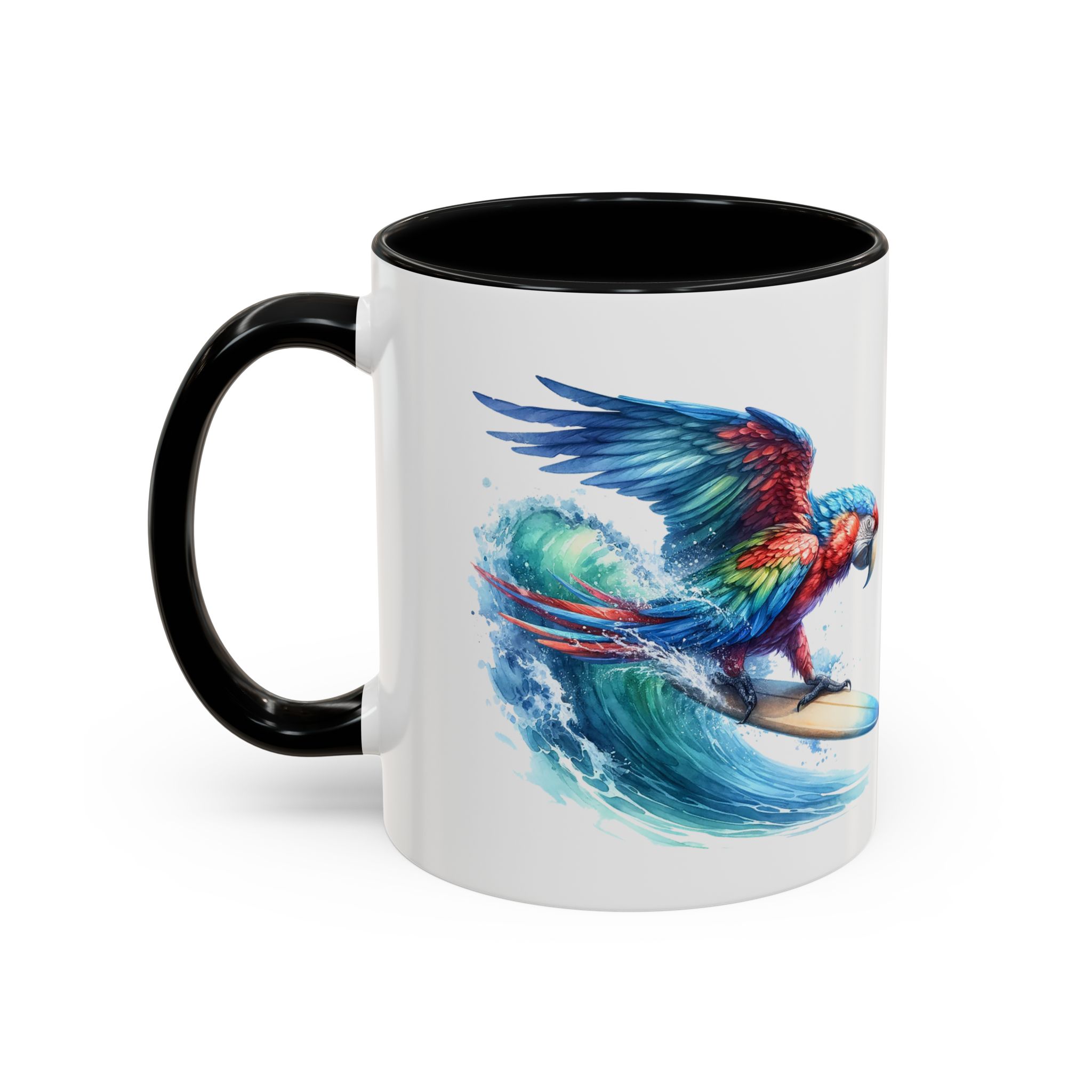 Coffee mug surf gift for her Parrot surf lover tea cup boho Mug office unique accessory nature design – Image 4