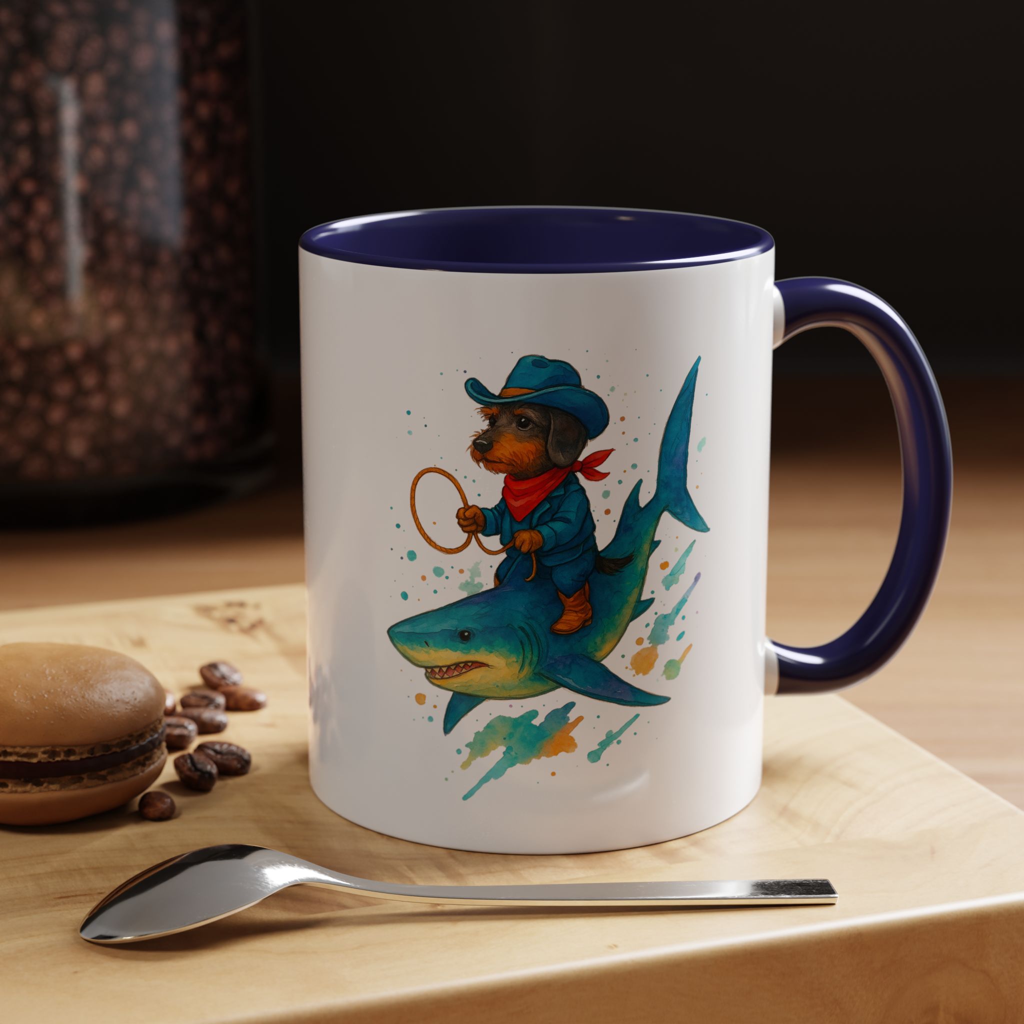 Funny Mug coffee lover Cowboy gift for him tea cup unique riding a shark mug office accessory shark design cowboy - Image 11