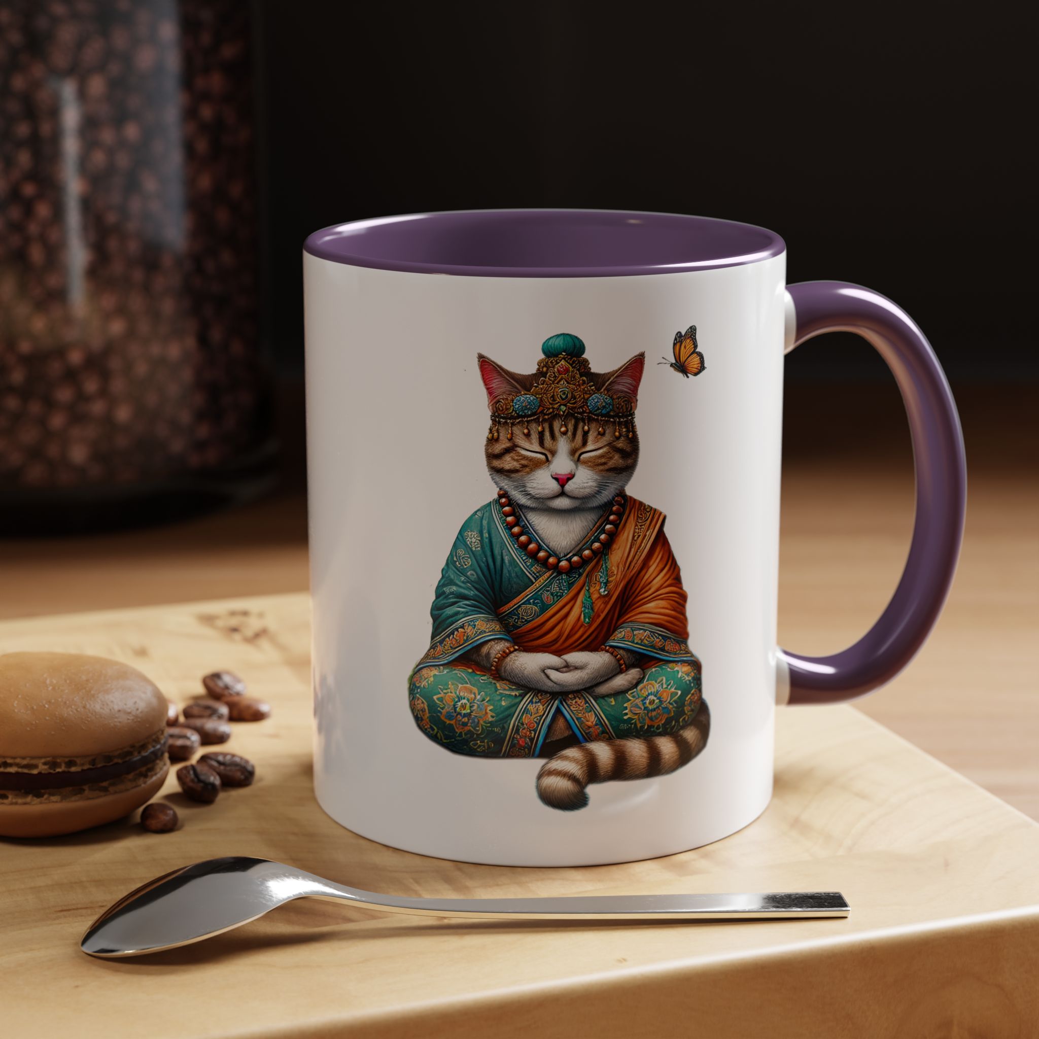 Coffee Mug meditation unique Mug cat lover tea cup yoga gift for her mindfulness accessory pet design – Image 47