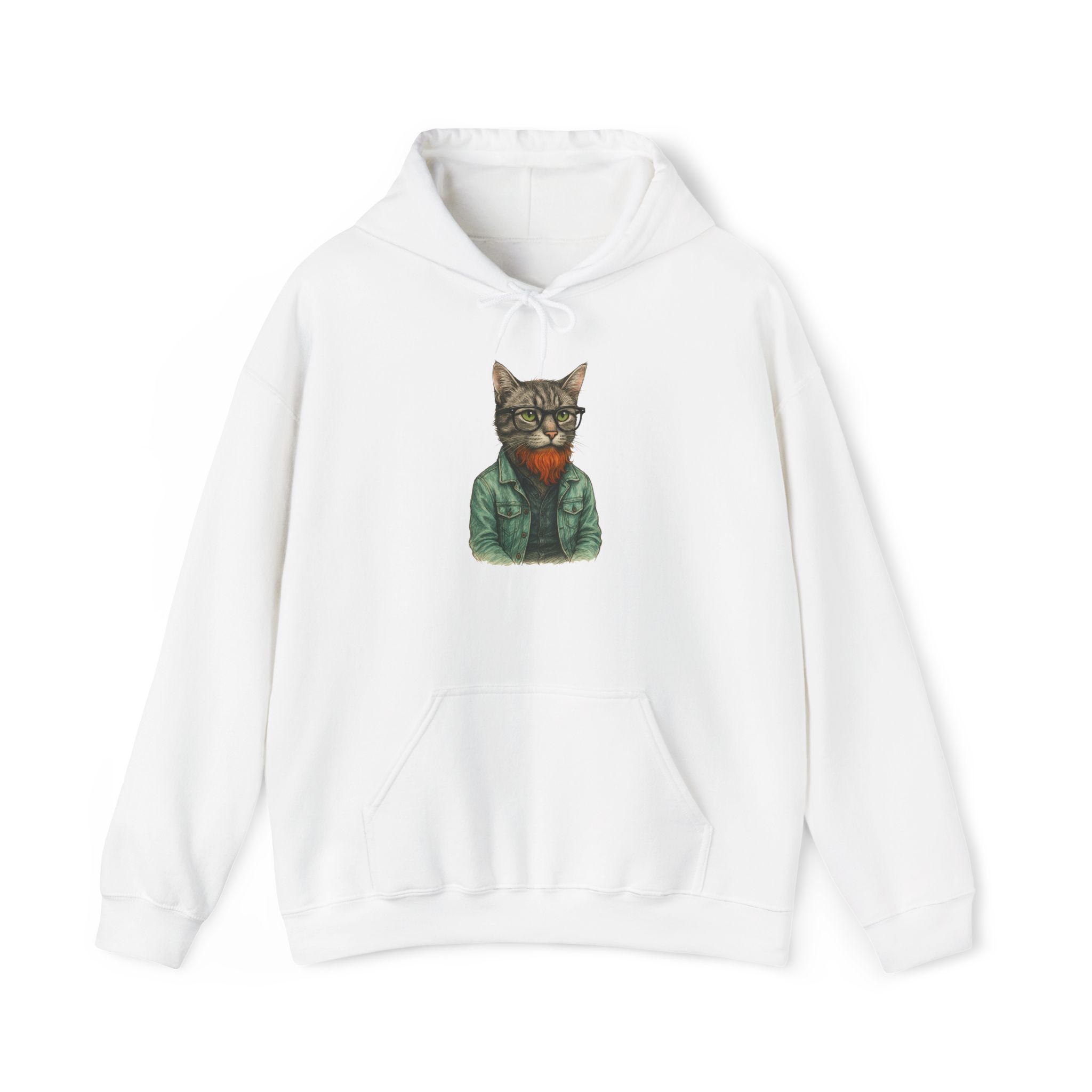 Hipster Cat Hoodie – Kitty Hoodie – Boho Cat sweatshirt hipster print - Image 4