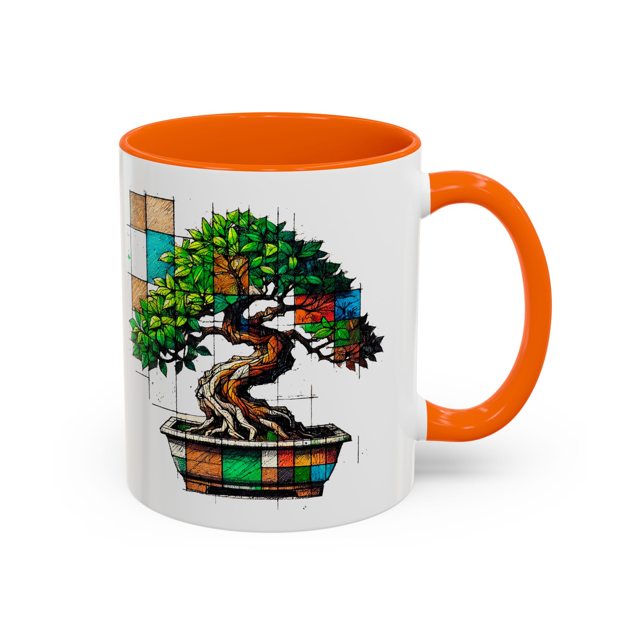 Bonsai mug zen nature style with original graphic pattern and cozy touch - Imagen 41