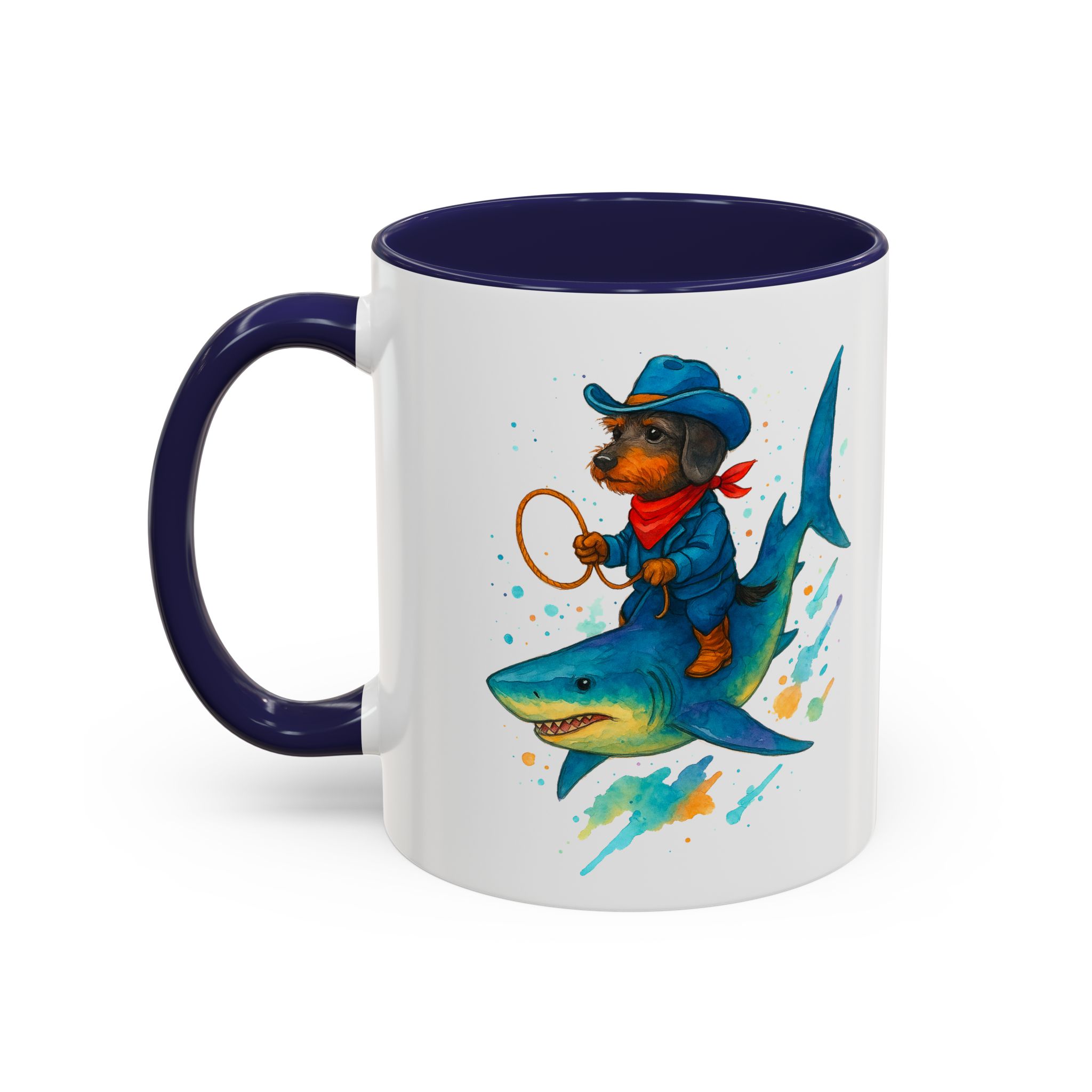 Funny Mug coffee lover Cowboy gift for him tea cup unique riding a shark mug office accessory shark design cowboy - Image 10