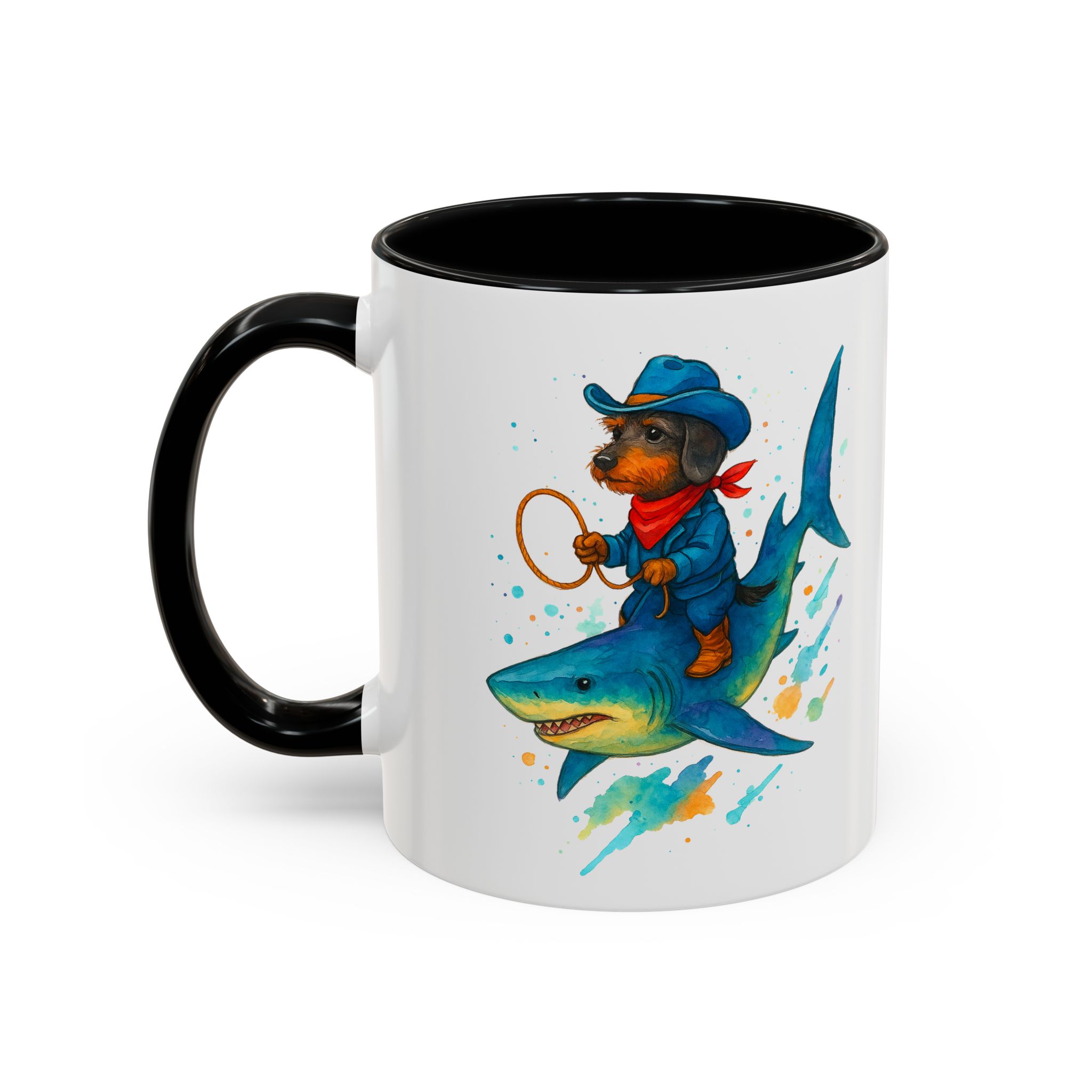 Funny Mug coffee lover Cowboy gift for him tea cup unique riding a shark mug office accessory shark design cowboy - Image 6