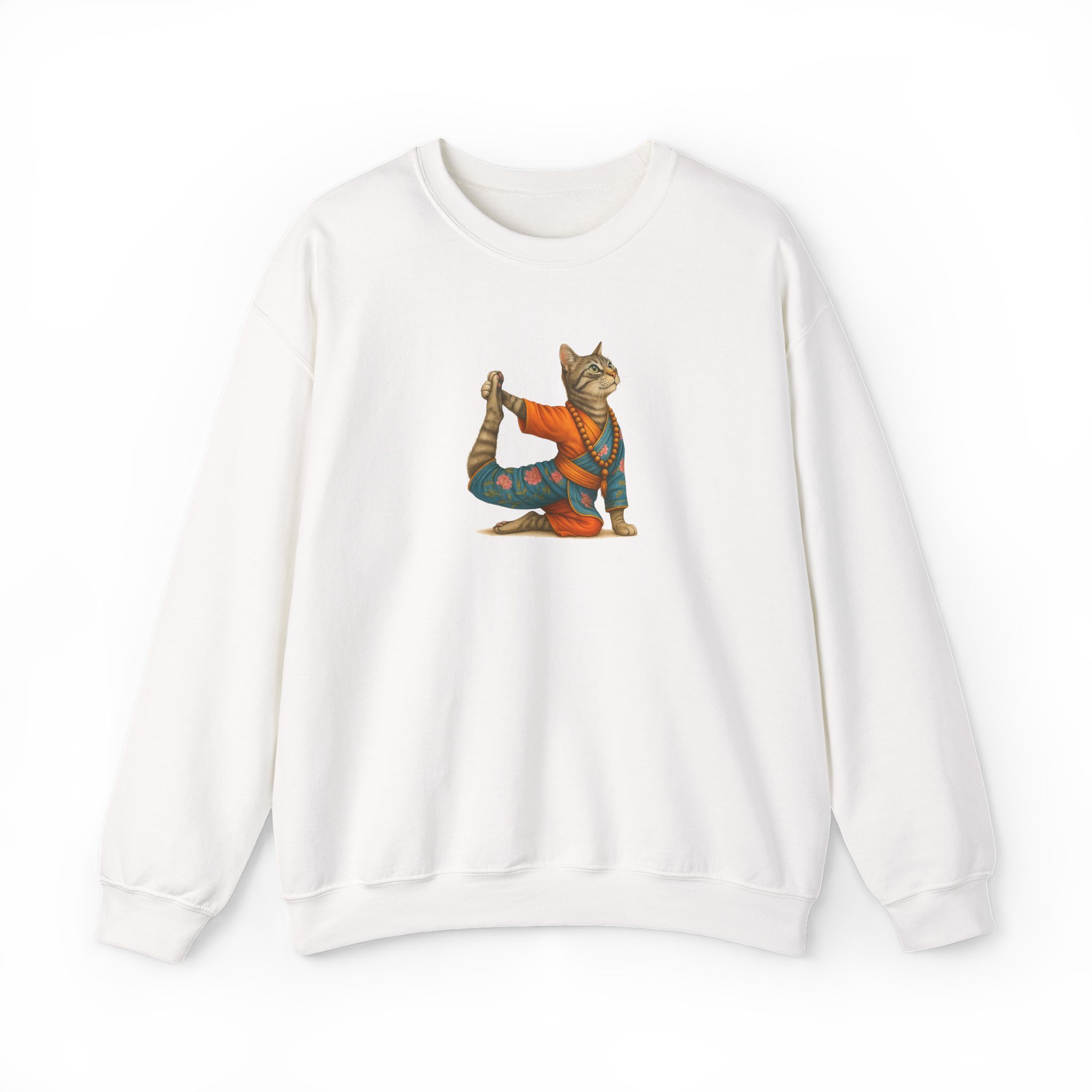 Cat Graphic sweater yoga pullover Kitten meditation vintage sweatshirt mindfulness clothing funny sweatshirt - Image 4