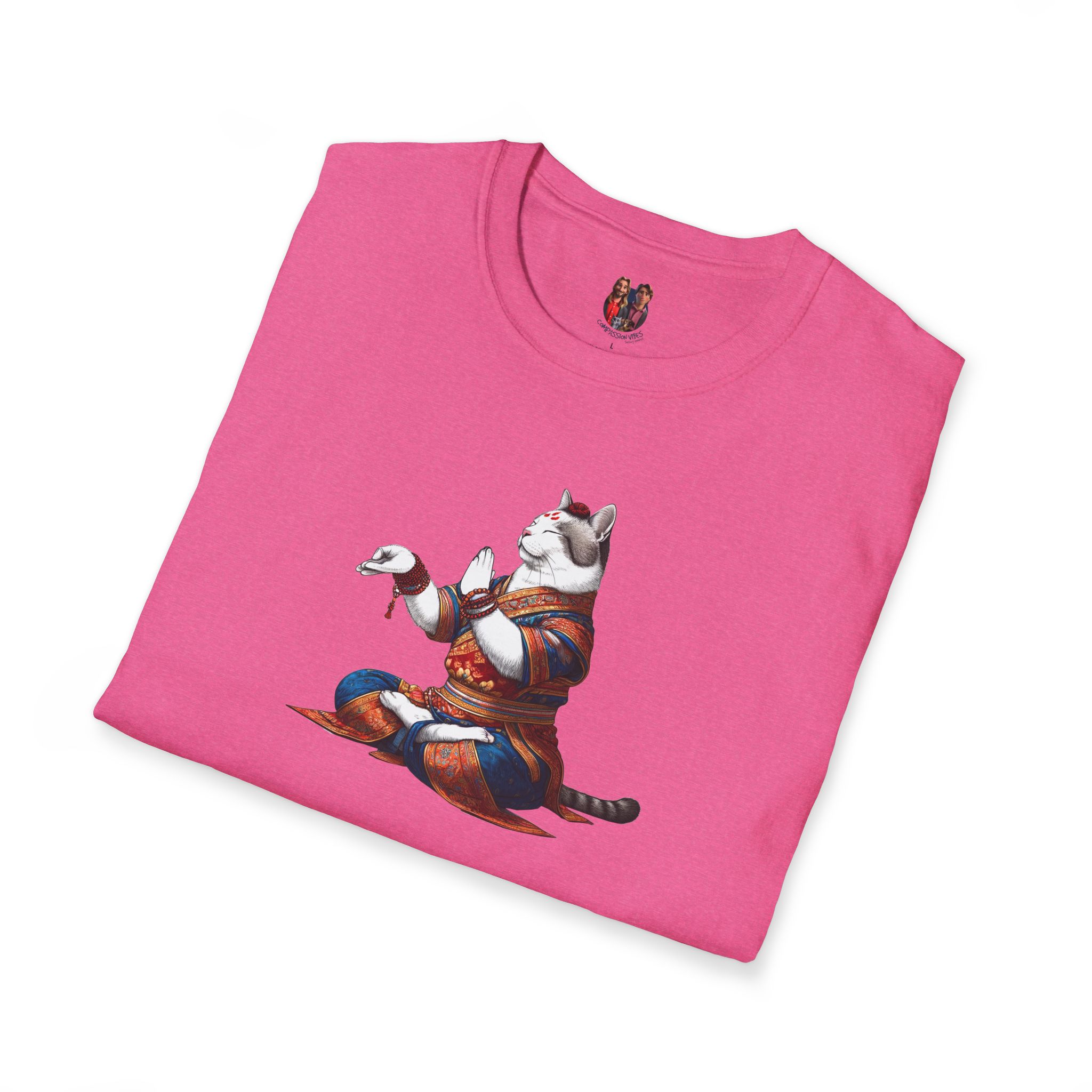 Funny tshirt Cat graphic Tee yoga cat vintage clothing meditation buddha mindfulness outfit - Image 31