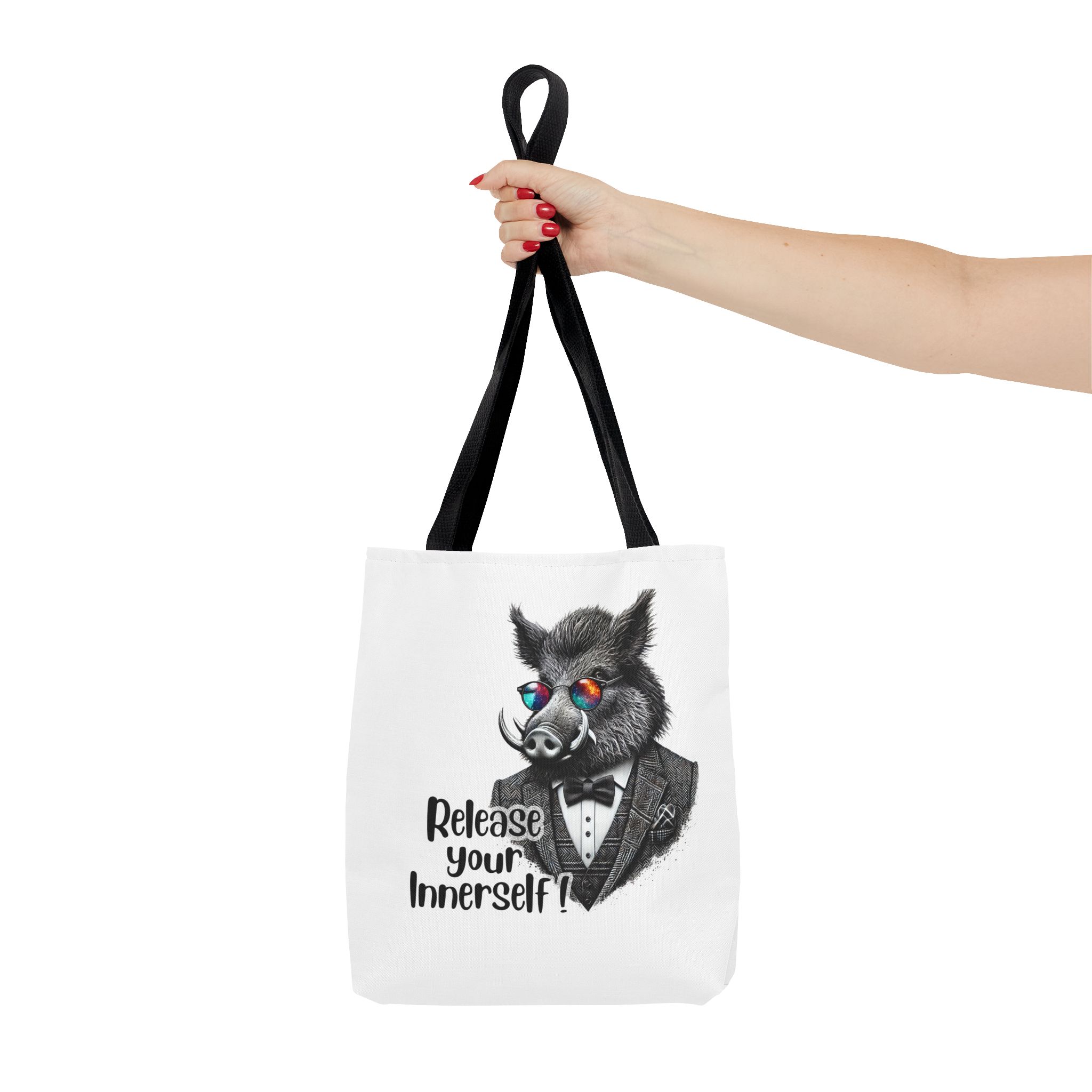 Canvas tote bag Motivational shoulder bag boar cute tote bag funny shoulder bag self confidence cool vintage bag – Image 2