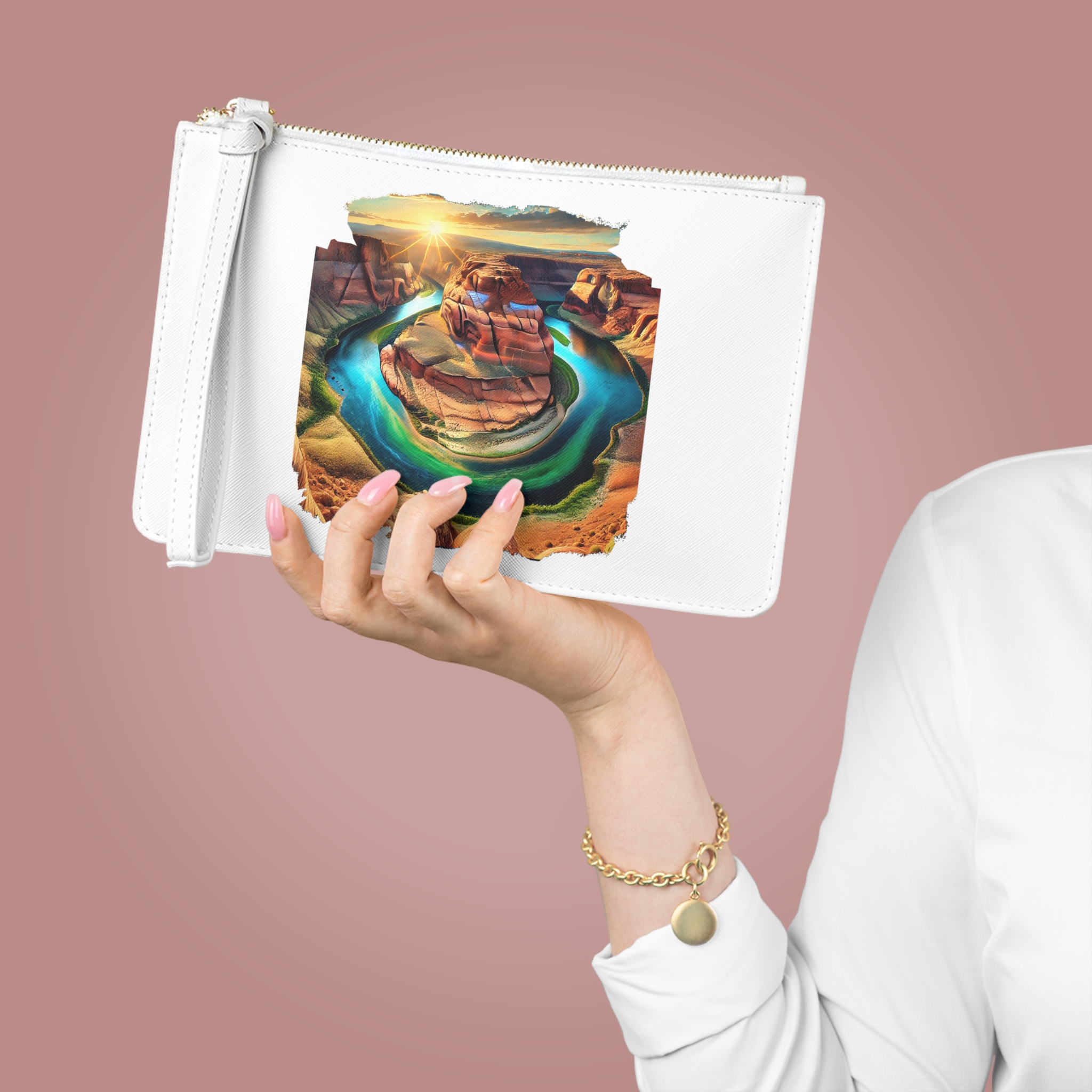 evening bag Grand canyon clutch bag landscape USA horsehoe bend clothing gift colouful Handbag vintage evening bag