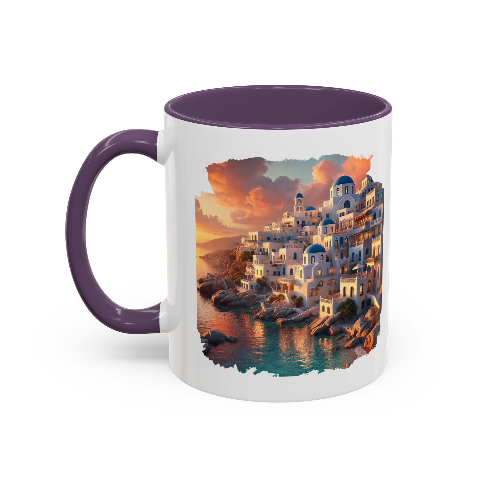 Office mug landscape Santorini caldera office mug nature print greece boho gift coffee cup tea accessory unique