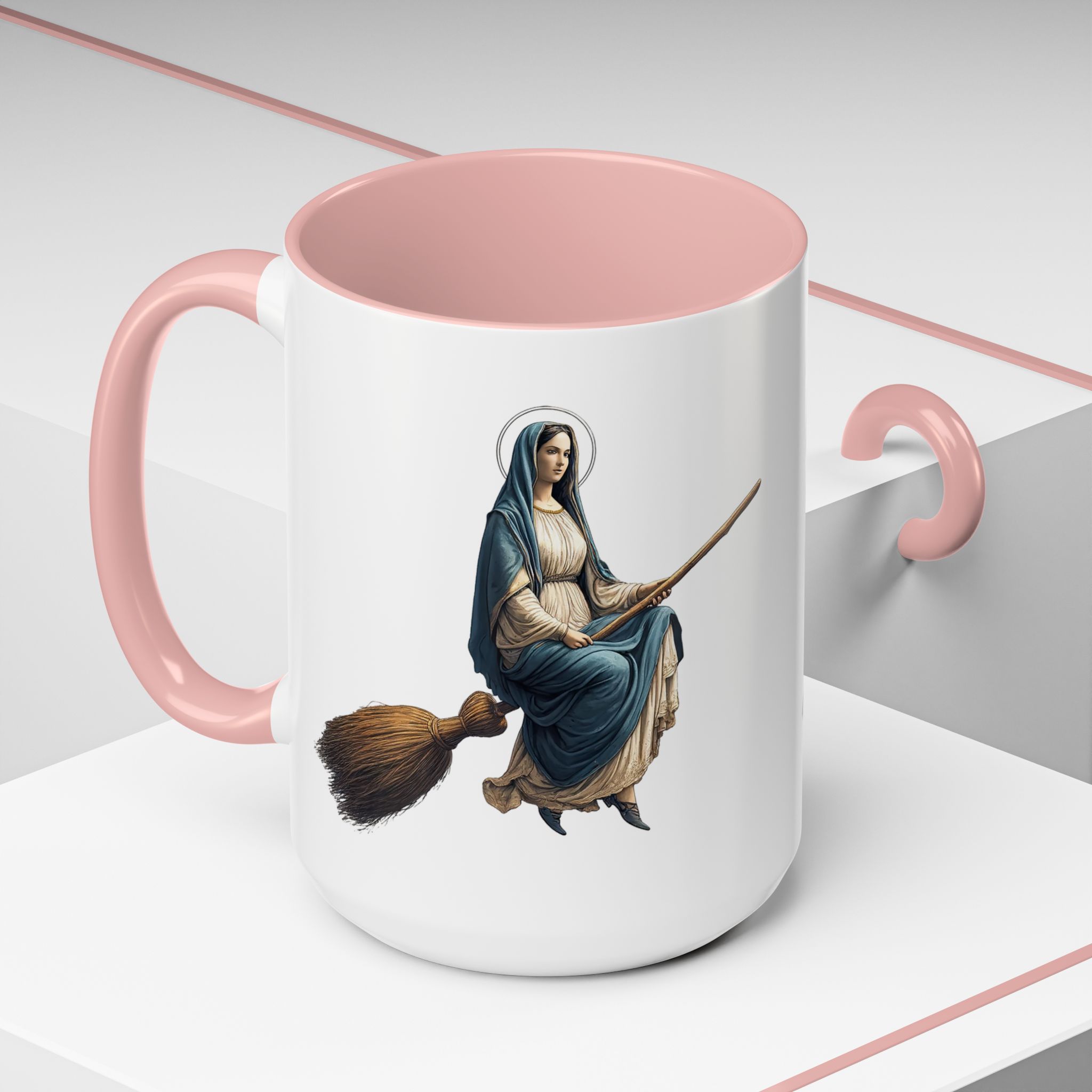 Funny Mug coffee lover gift for her Virgin Mary witch broom Sarcastic mug office accessory tea cup religious design unique - Image 32