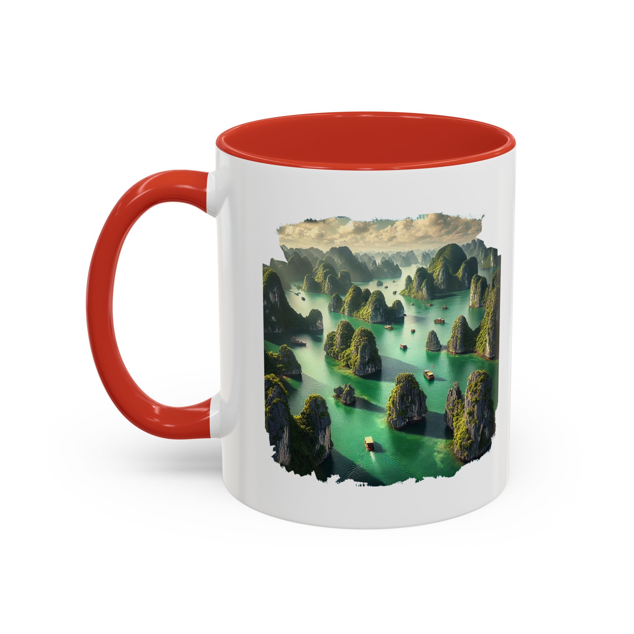 Boho mug landscape vietnam boho office mug ha long bay print nature cool gift coffee lover tea accessory unique cup – Image 18